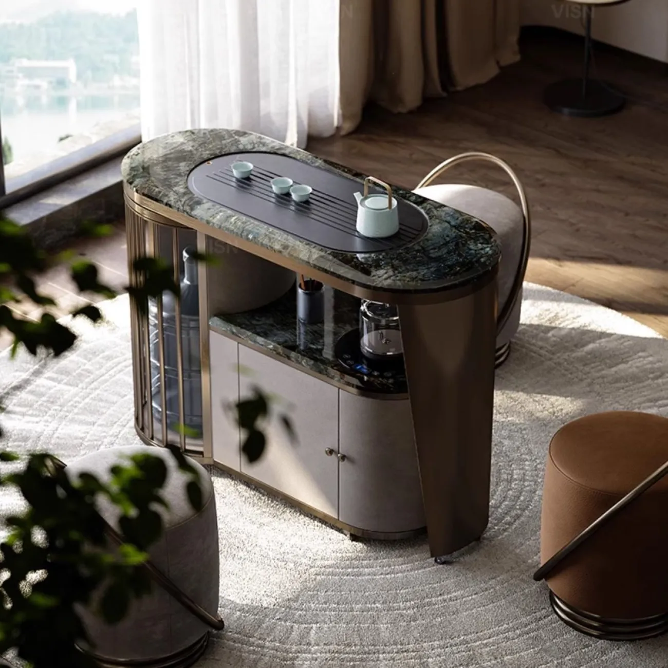 Маленький чайный столик с поворотной столешницей LUXURY VISN 35873-29