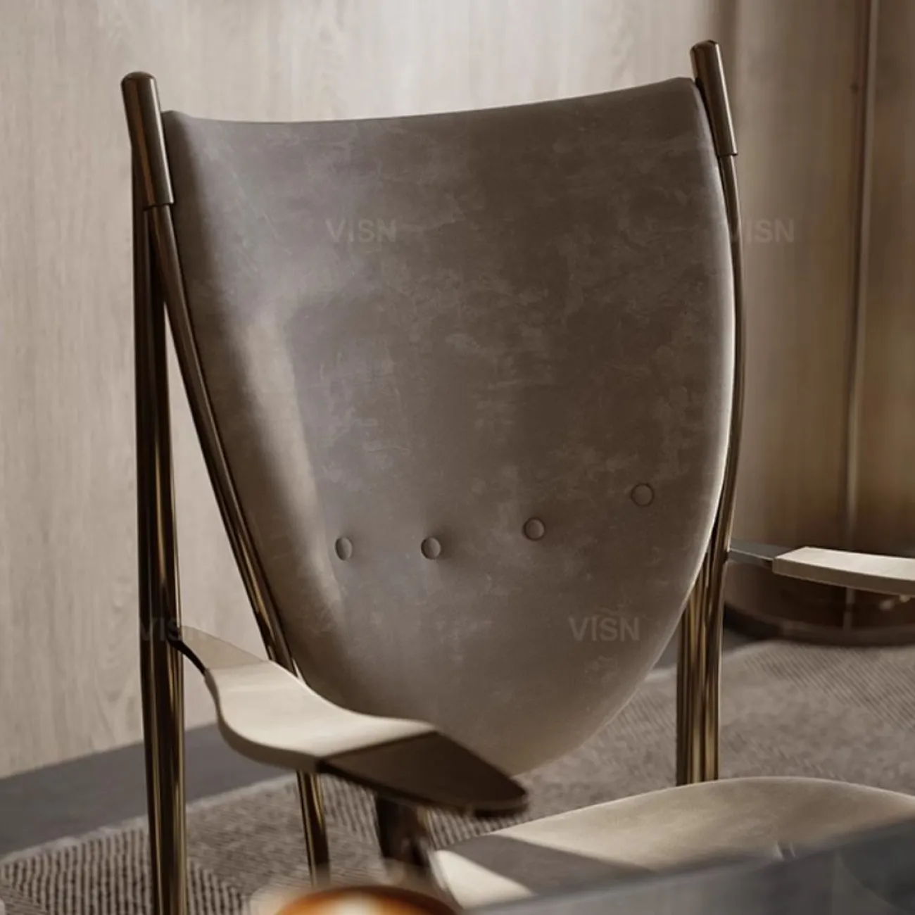 Лёгкое кожаное дизайнерское кресло для гостиной LUXURY VISN 35874-29 Лёгкое кожаное дизайнерское кресло для гостиной LUXURY VISN 35874-29