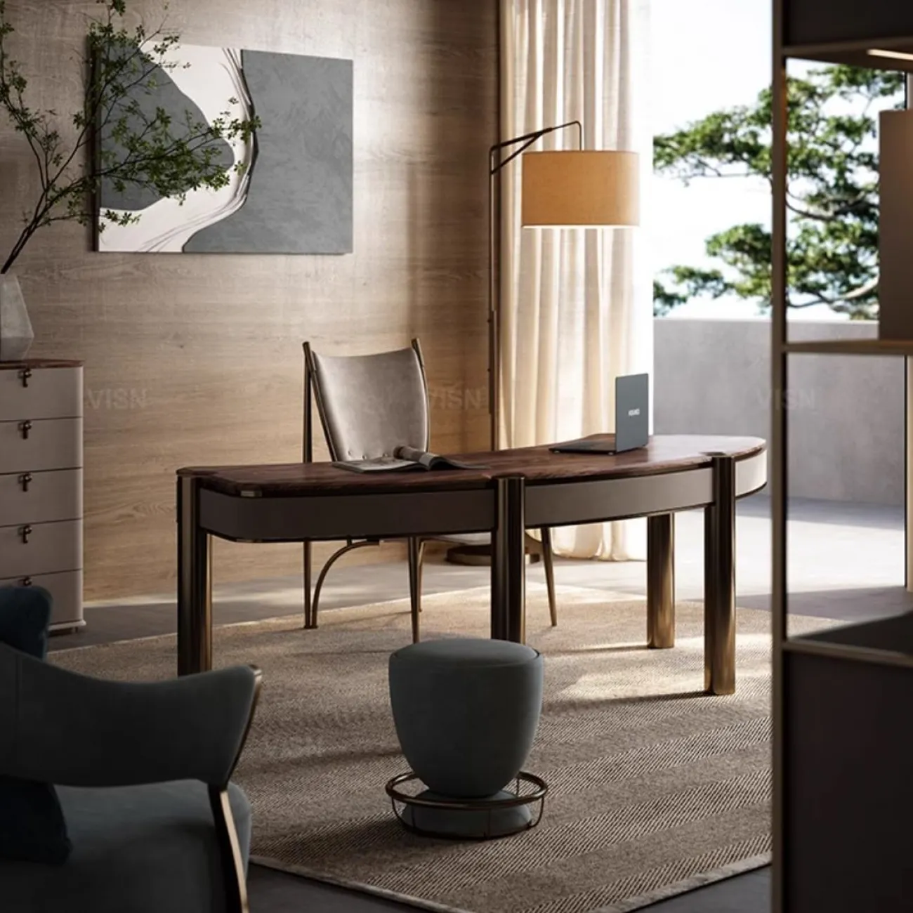 Лёгкое кожаное дизайнерское кресло для гостиной LUXURY VISN 35874-29