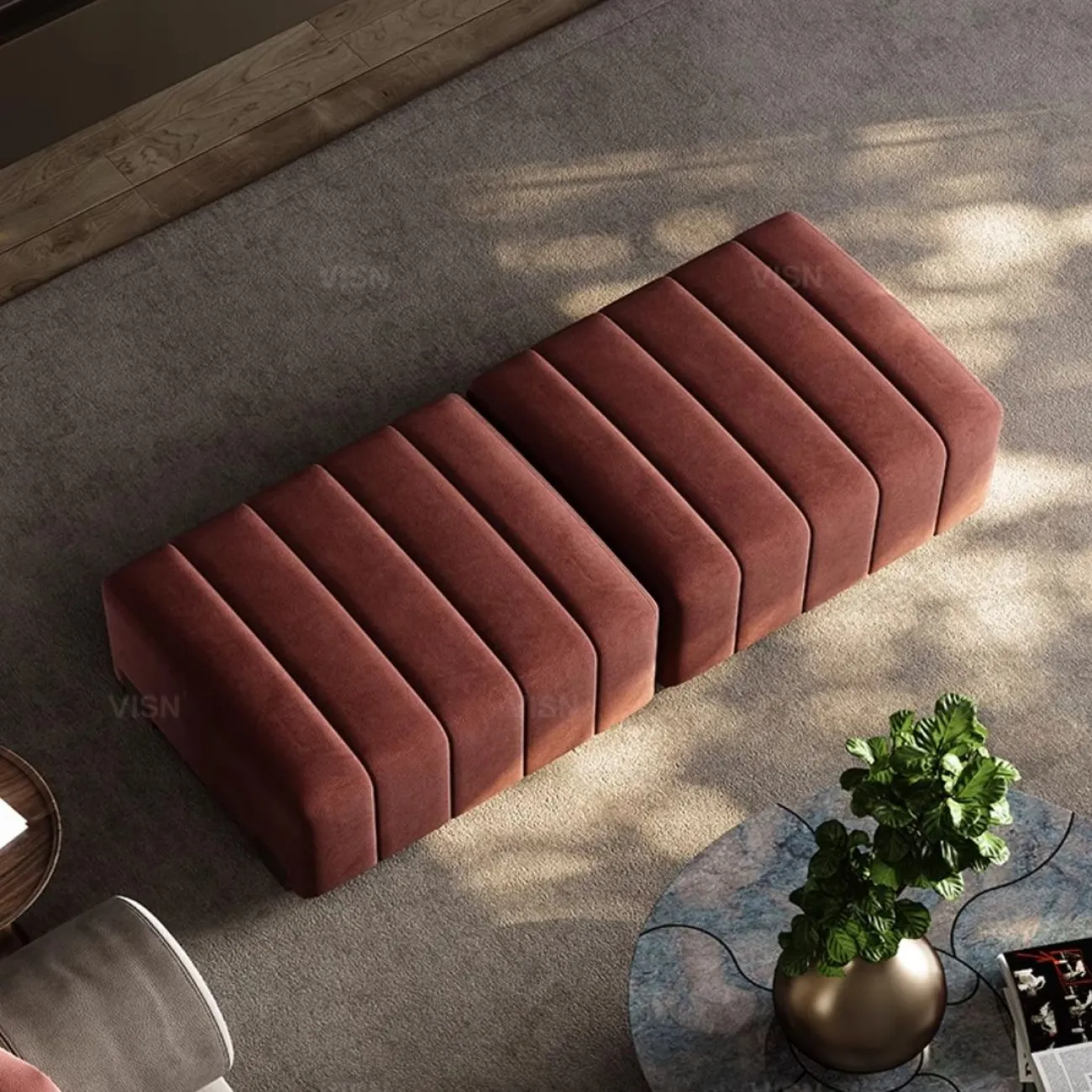 Роскошная кожаная банкетка LUXURY VISN 35875-29