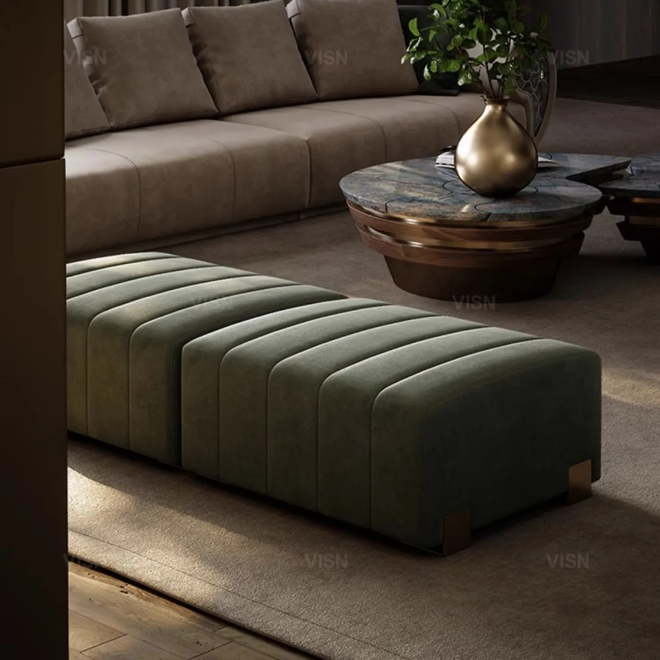 Роскошная кожаная банкетка LUXURY VISN 35875-29