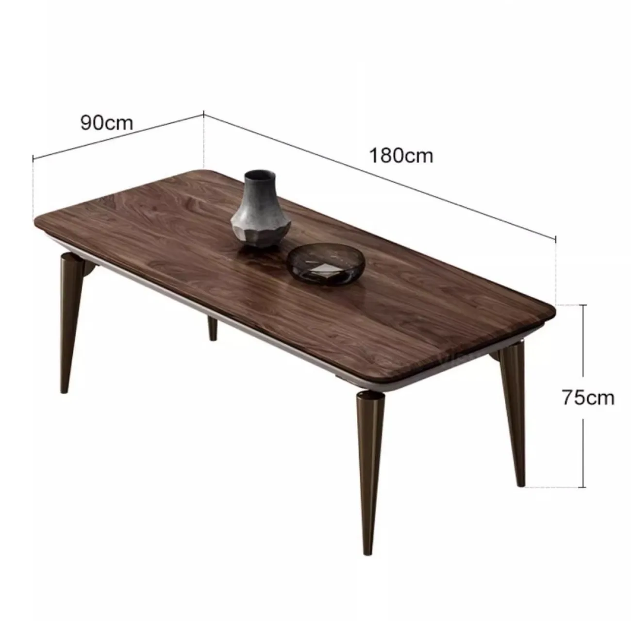 Прямоугольный обеденный стол из массива чёрного ореха LUXURY VISN 35876-29