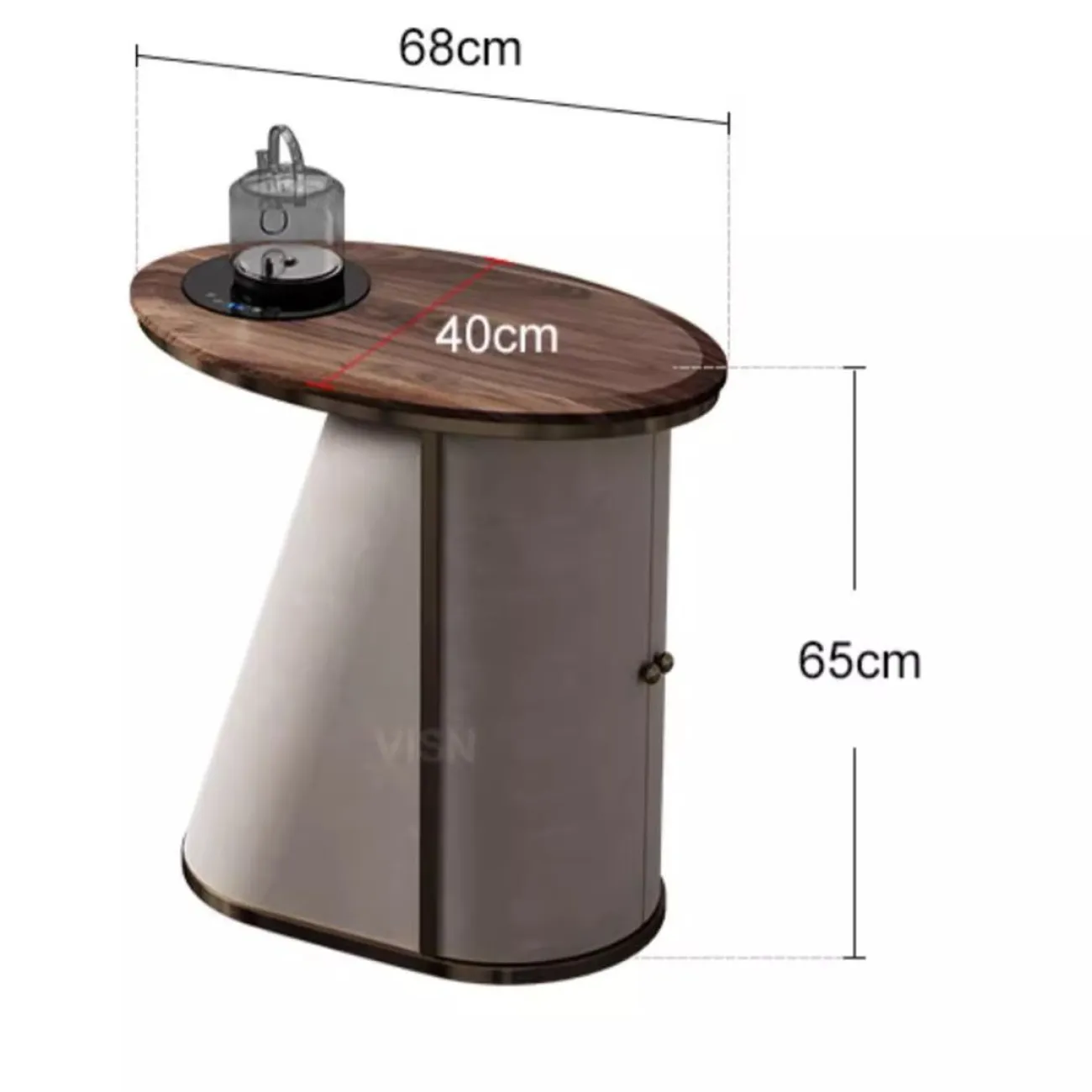 Современный овальный чайный столик LUXURY VISN 35877-29