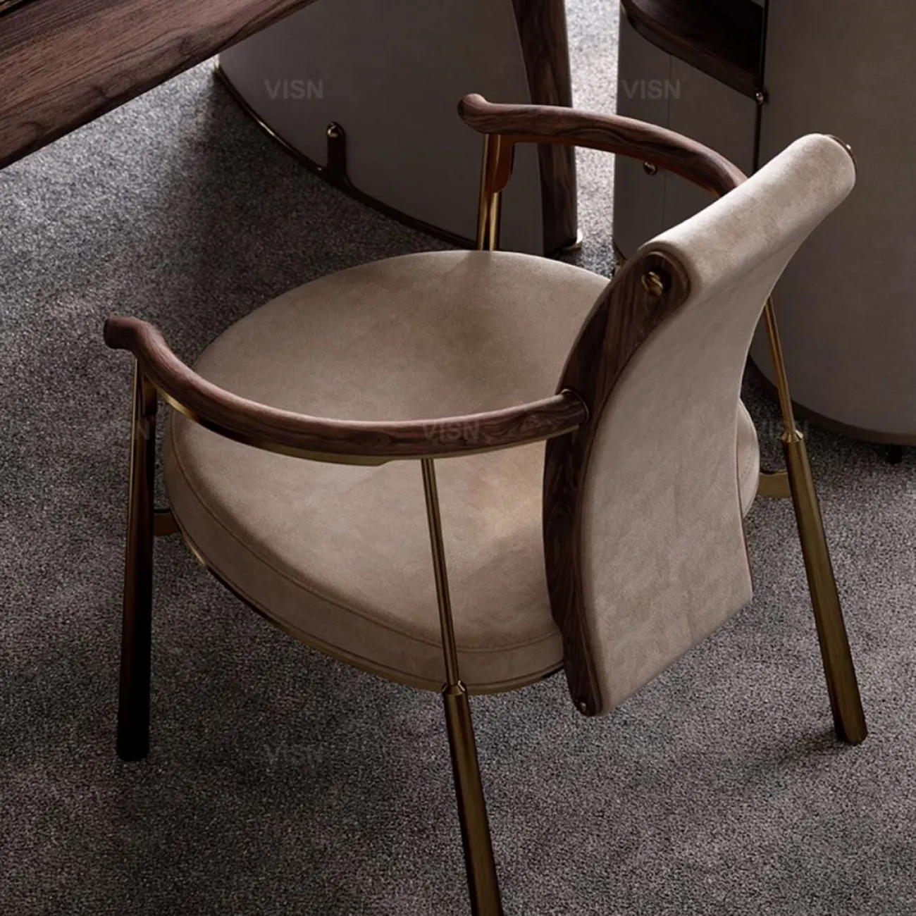 Роскошный кожаный стул из массива дерева LUXURY VISN 35878-29