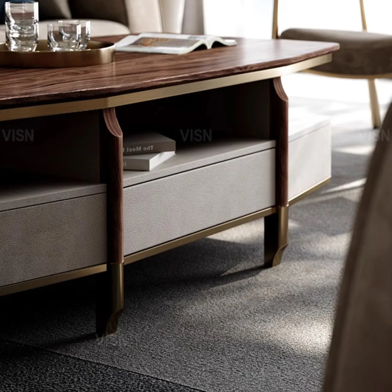 Журнальный столик из массива дерева LUXURY VISN 