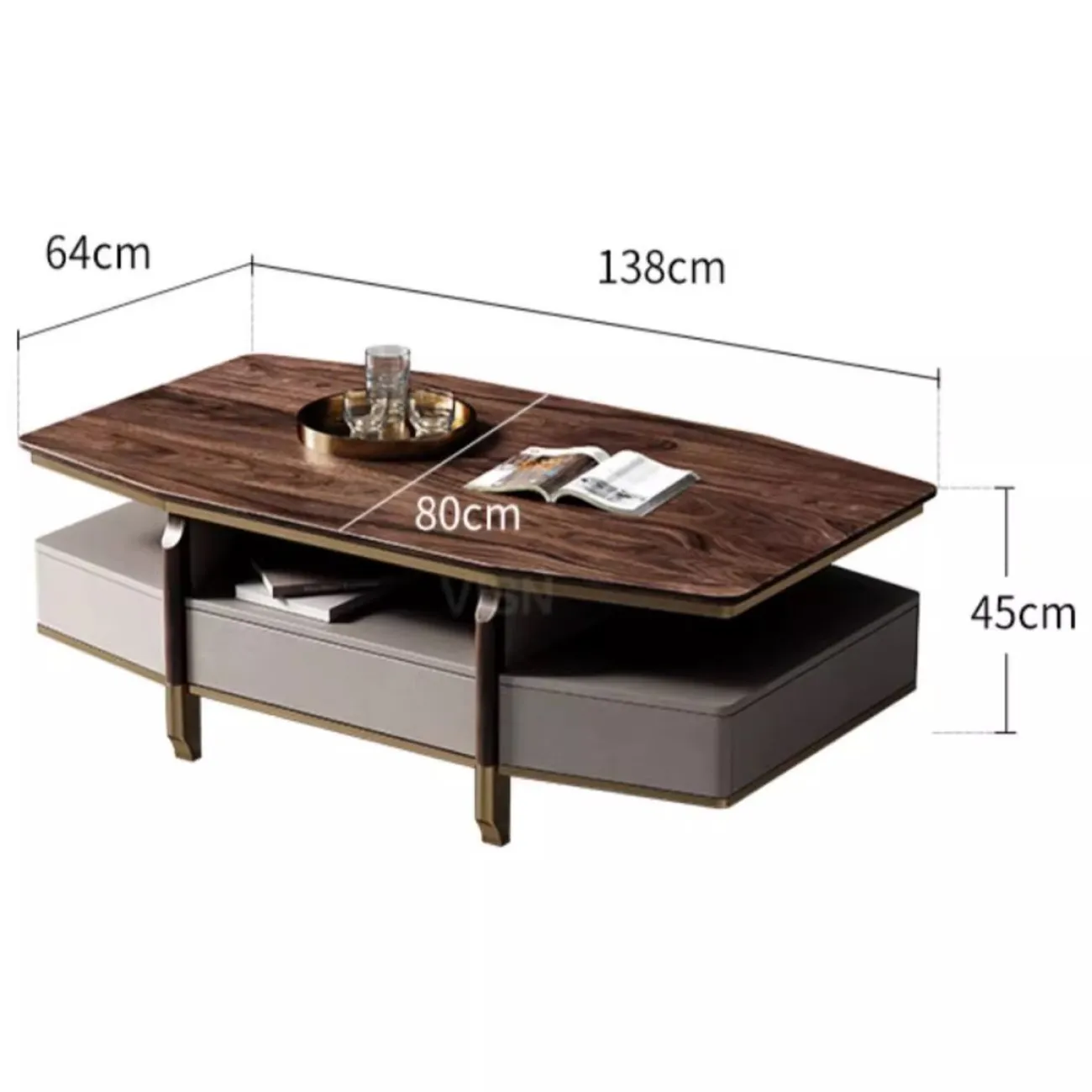 Журнальный столик из массива дерева LUXURY VISN 