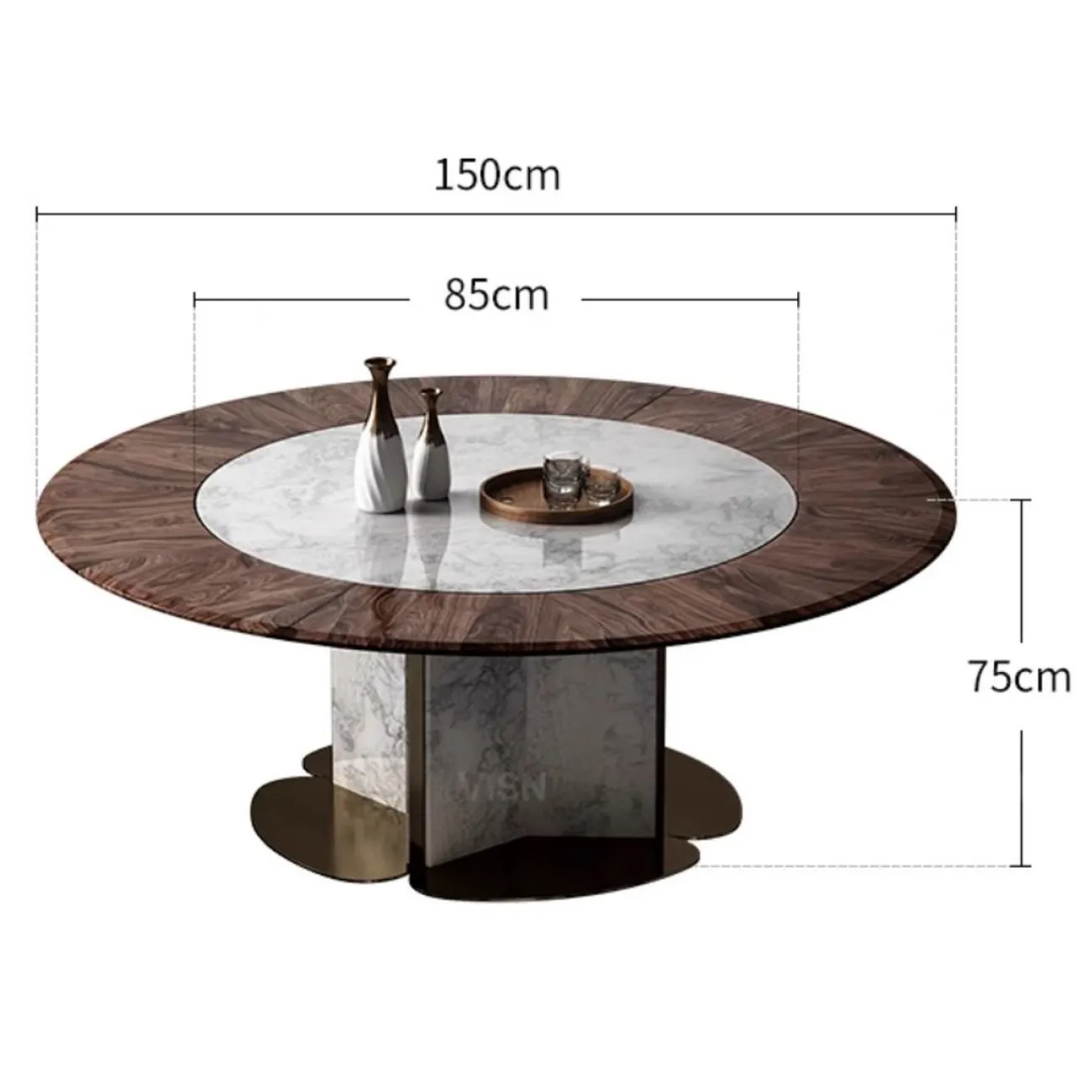 Круглый обеденный стол из массива дерева LUXURY VISN 35884-29