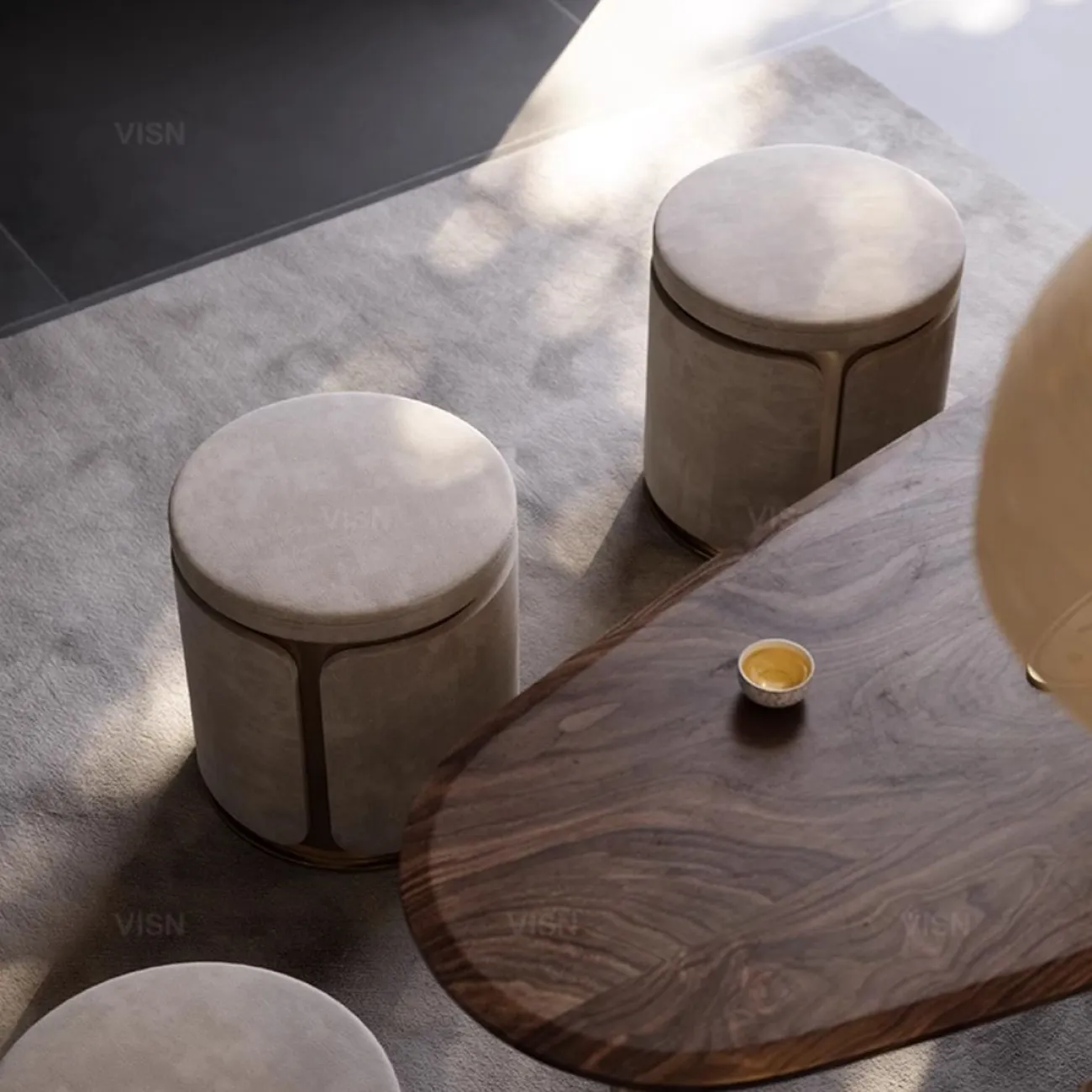 Роскошный кожаный чайный табурет LUXURY VISN 35885-29