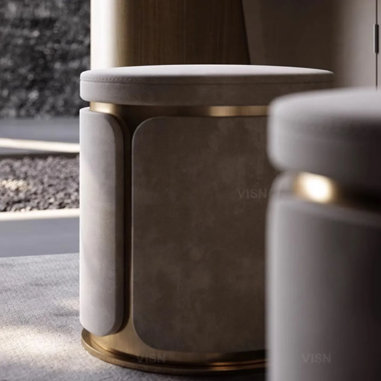 Роскошный кожаный чайный табурет LUXURY VISN 35885-29