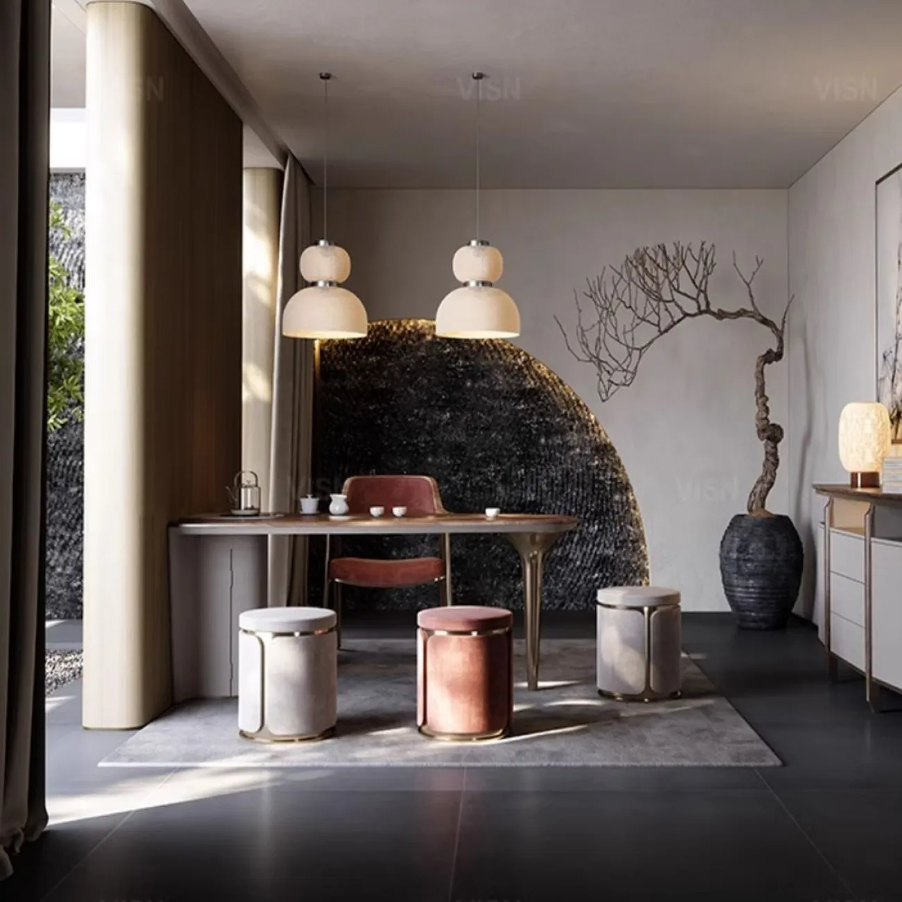 Роскошный кожаный чайный табурет LUXURY VISN 35885-29