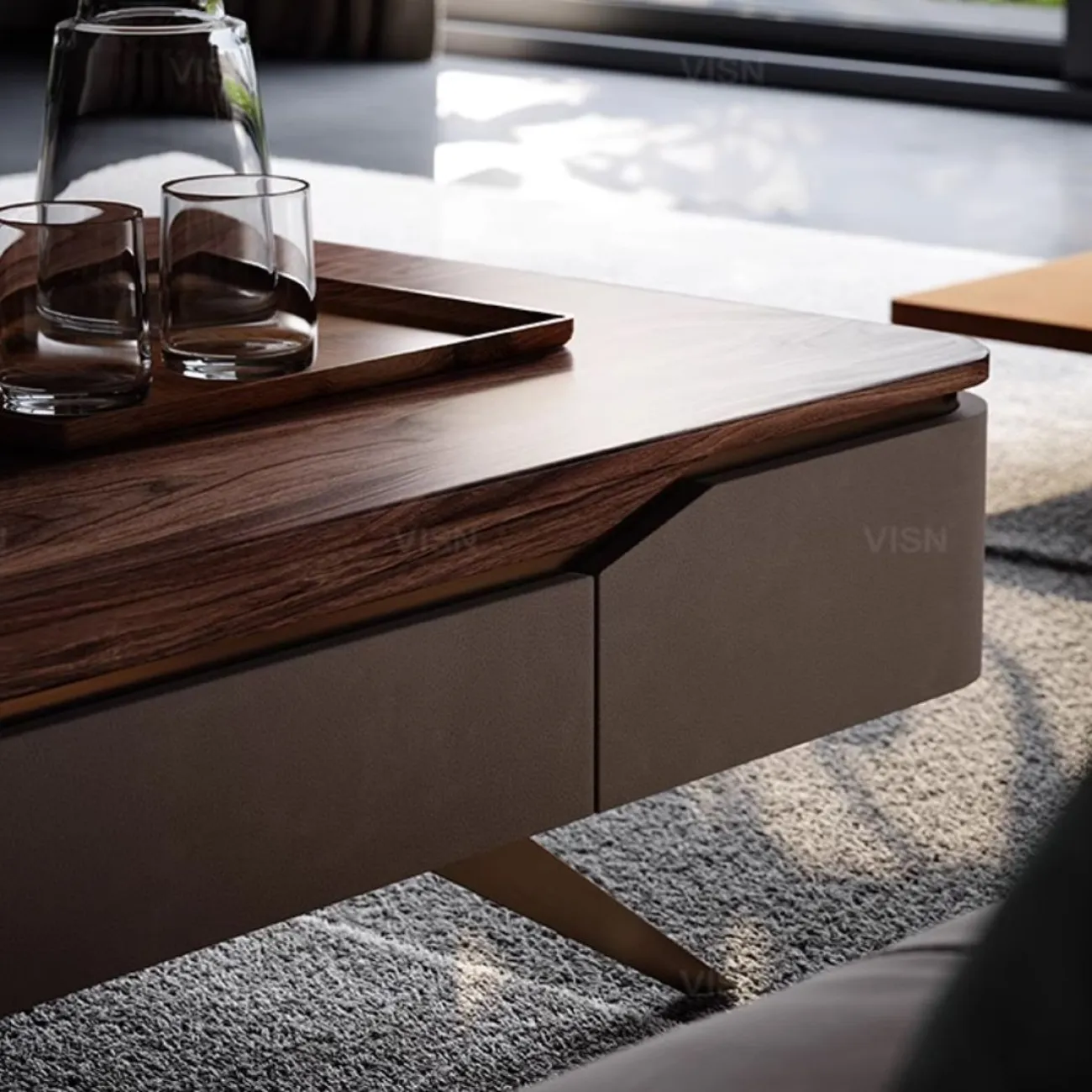 Роскошный журнальный столик из массива дерева LUXURY VISN 35887-29