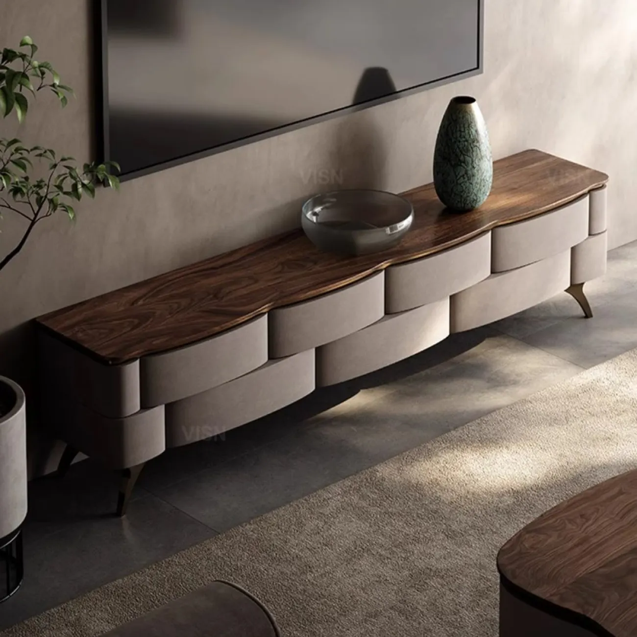 Минималистичный ТВ-шкафа из массива дерева LUXURY VISN 35890-29