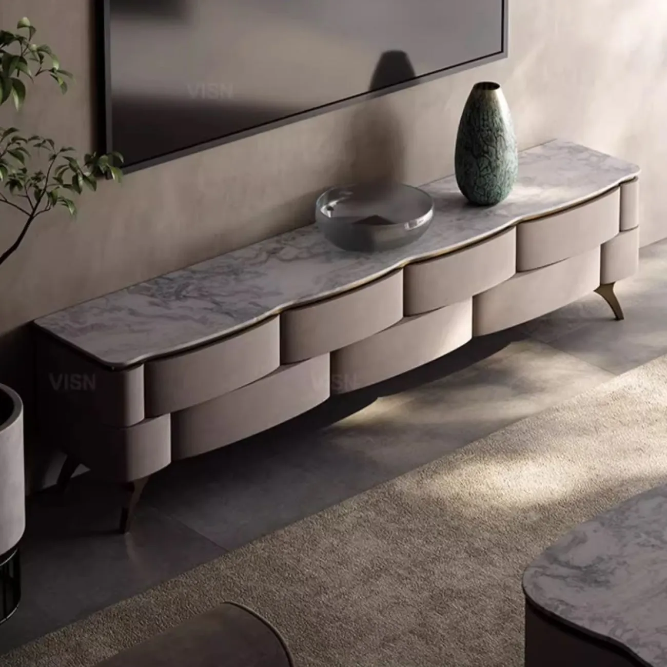 Минималистичный ТВ-шкафа из массива дерева LUXURY VISN 35890-29