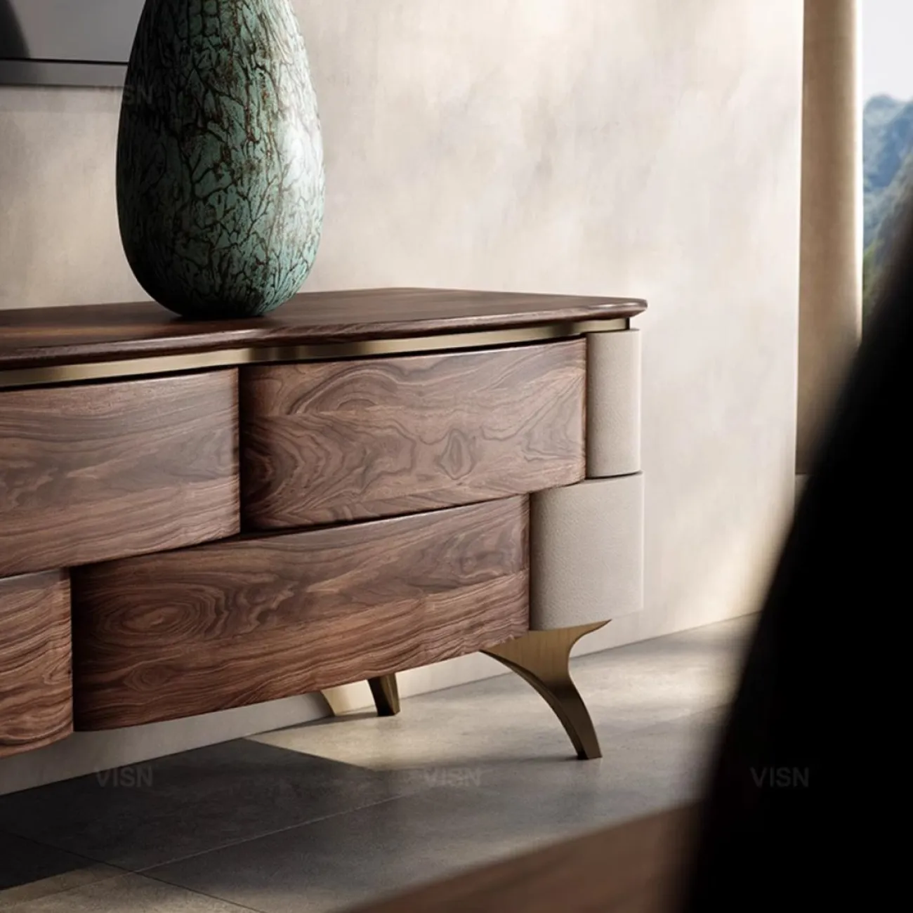 Минималистичный ТВ-шкафа из массива дерева LUXURY VISN 35890-29