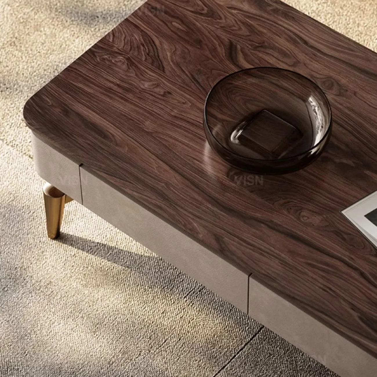 Современный журнальный столик из чёрного ореха LUXURY VISN 35891-29