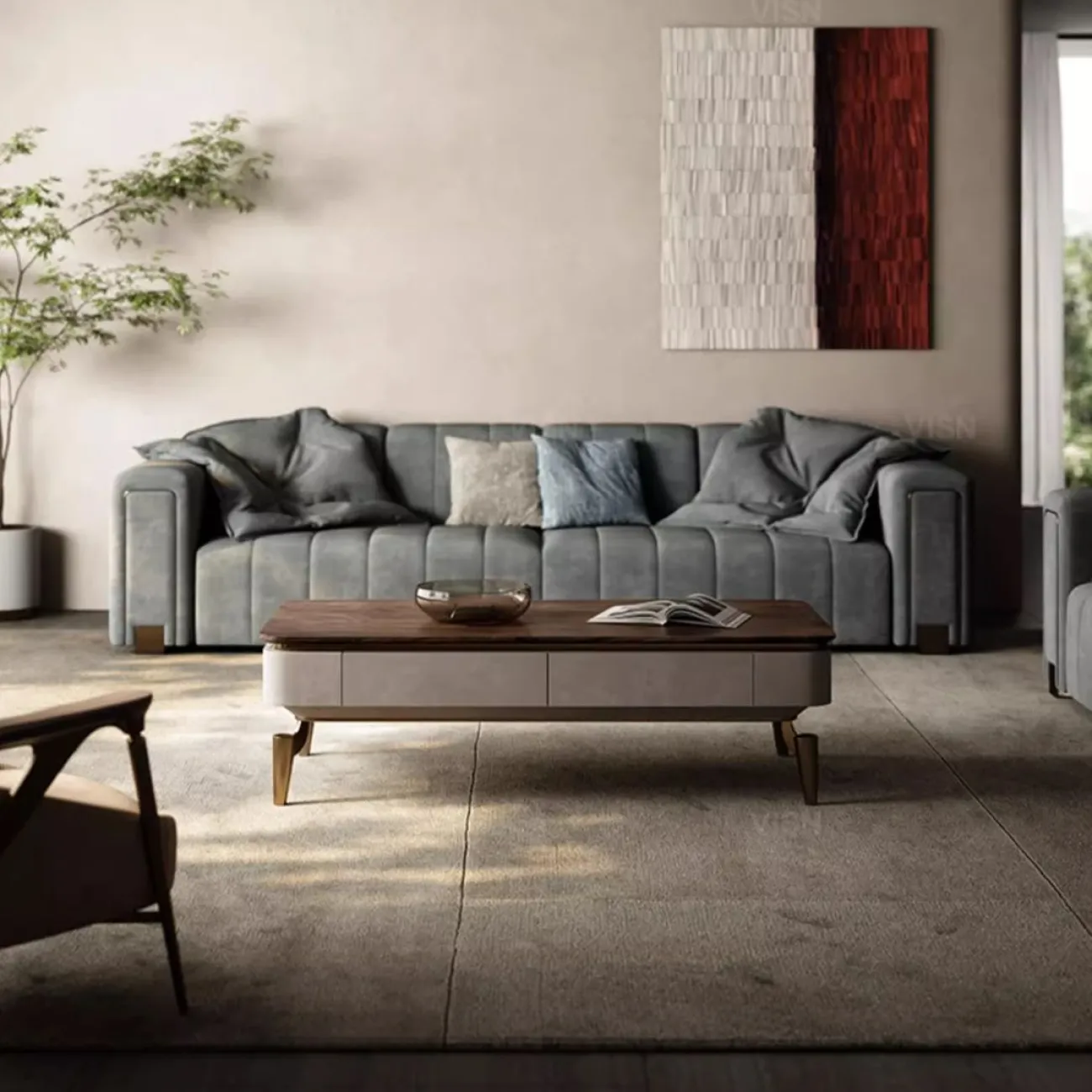 Современный журнальный столик из чёрного ореха LUXURY VISN 35891-29