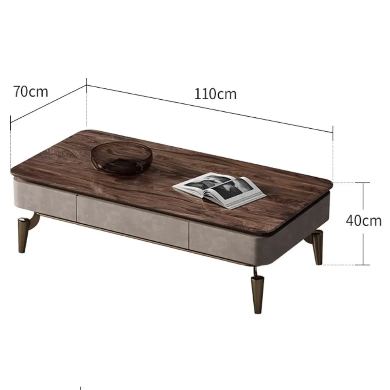 Современный журнальный столик из чёрного ореха LUXURY VISN 35891-29