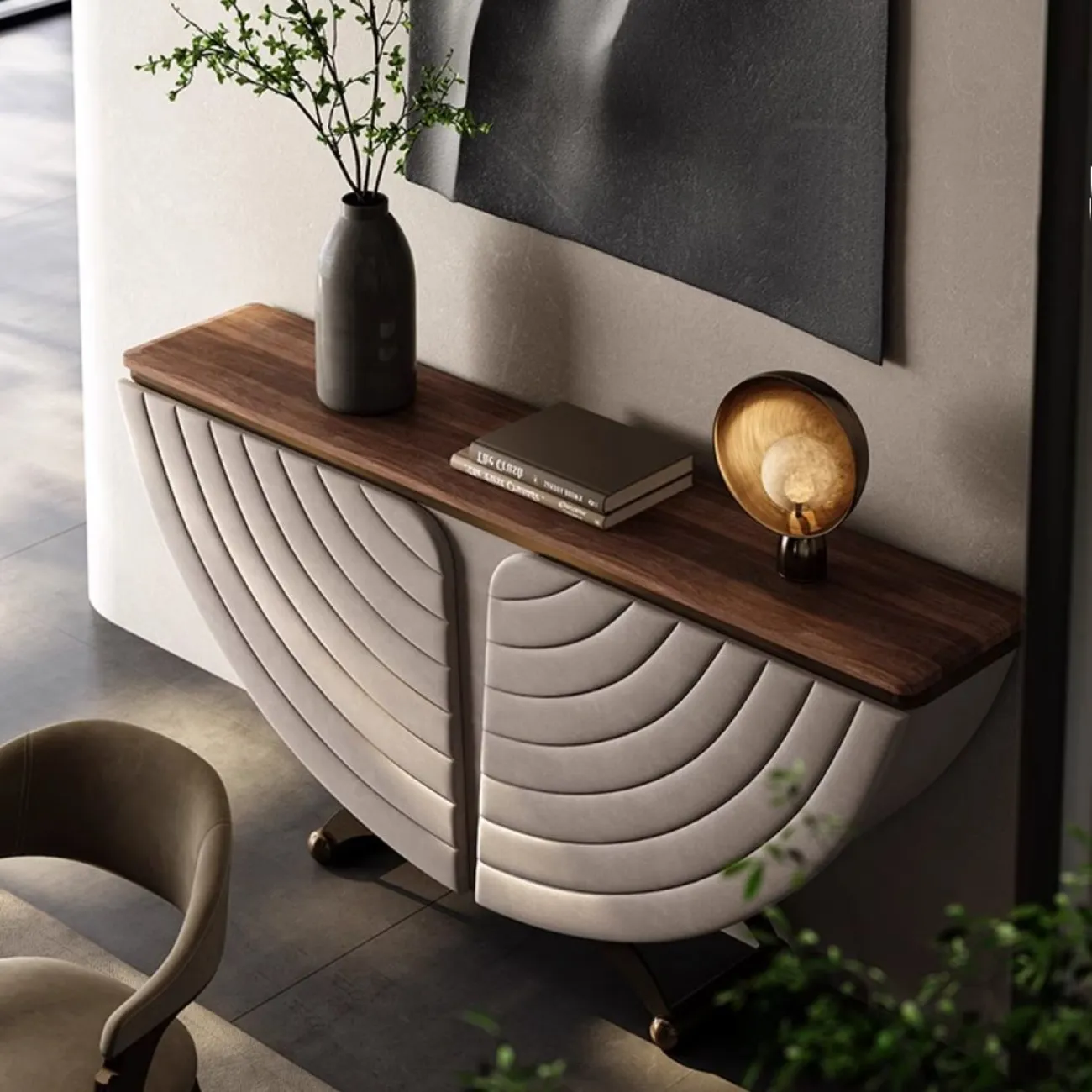 Роскошный кожаный шкаф из массива дерева  LUXURY VISN 35892-29