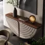 Роскошный кожаный шкаф из массива дерева  LUXURY VISN 35892-29