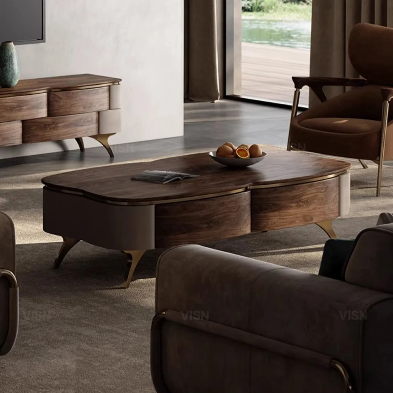 Журнальный столик из массива дерева LUXURY VISN 35893-29