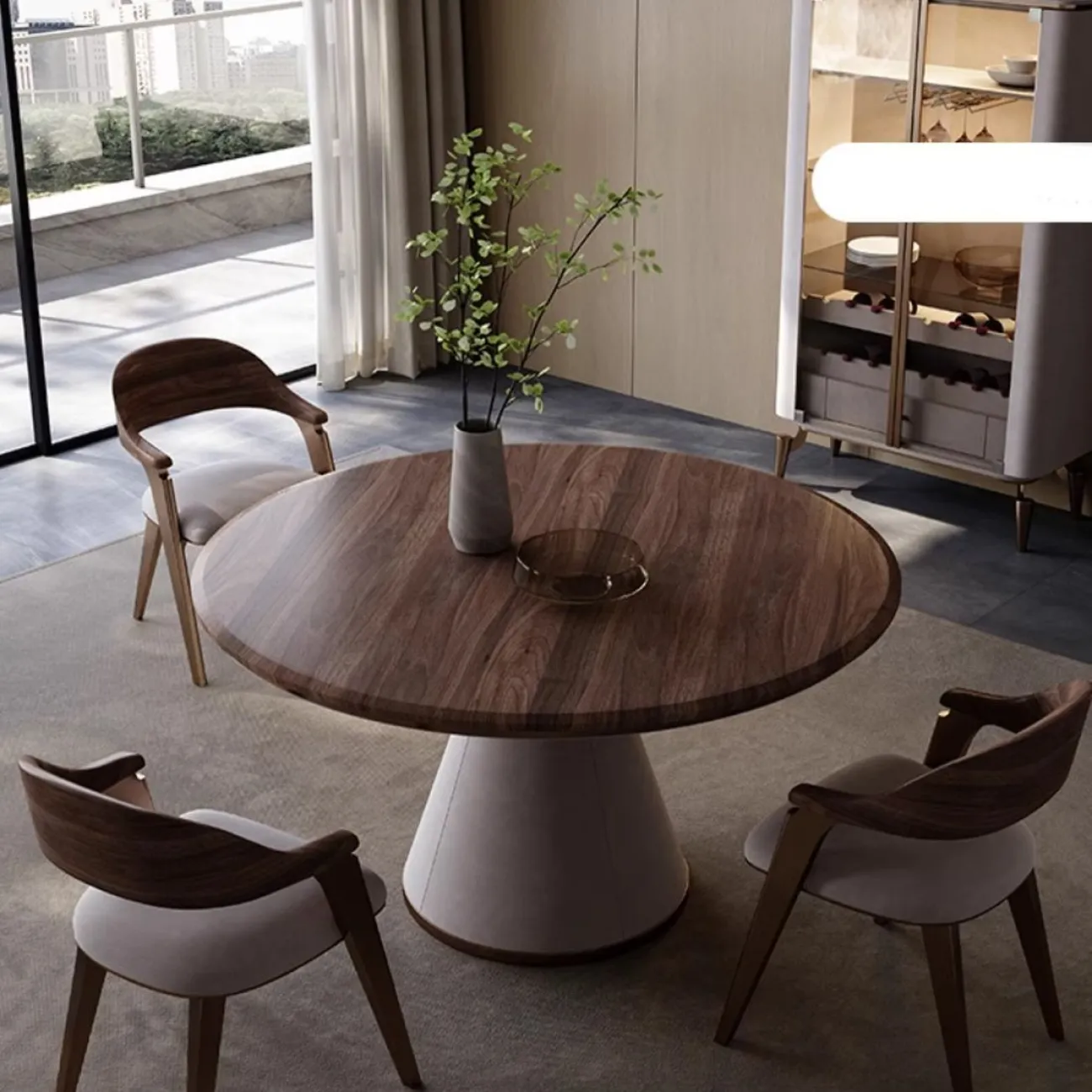 Роскошный круглый обеденный стол из массива дерева LUXURY VISN 35895-29