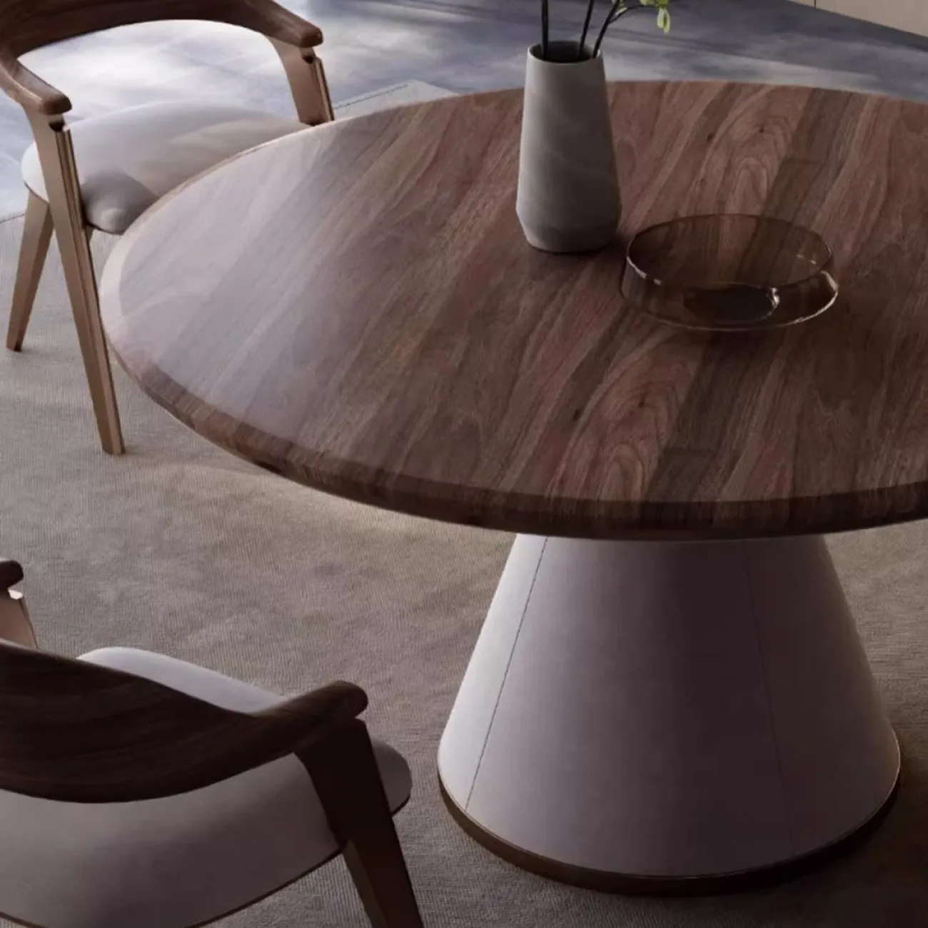 Роскошный круглый обеденный стол из массива дерева LUXURY VISN 35895-29