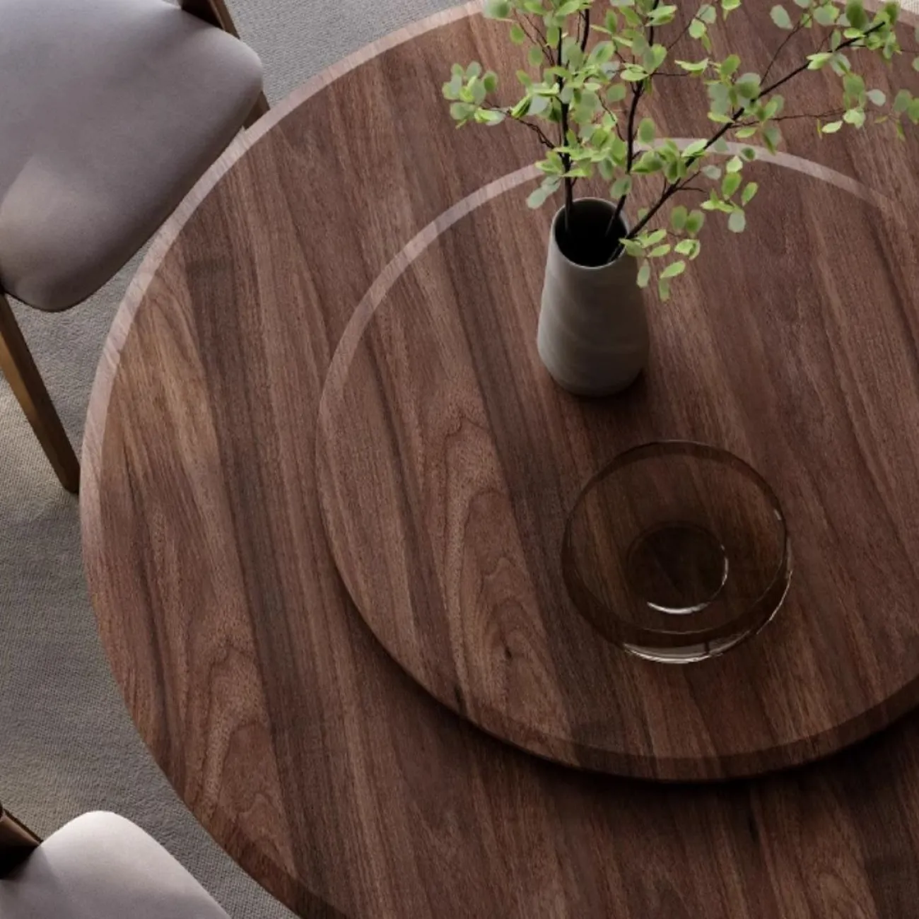 Роскошный круглый обеденный стол из массива дерева LUXURY VISN 35895-29