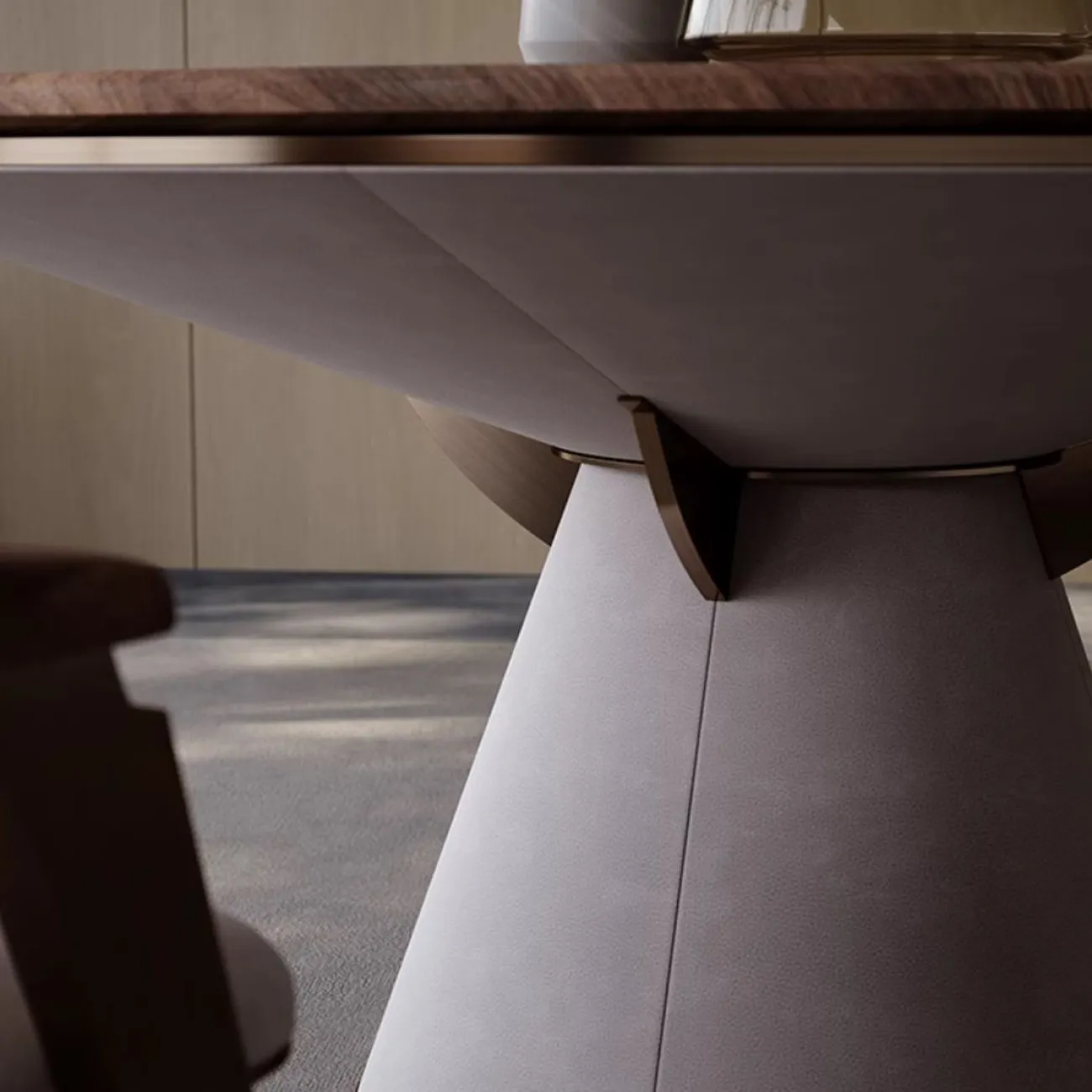 Роскошный круглый обеденный стол из массива дерева LUXURY VISN 35895-29