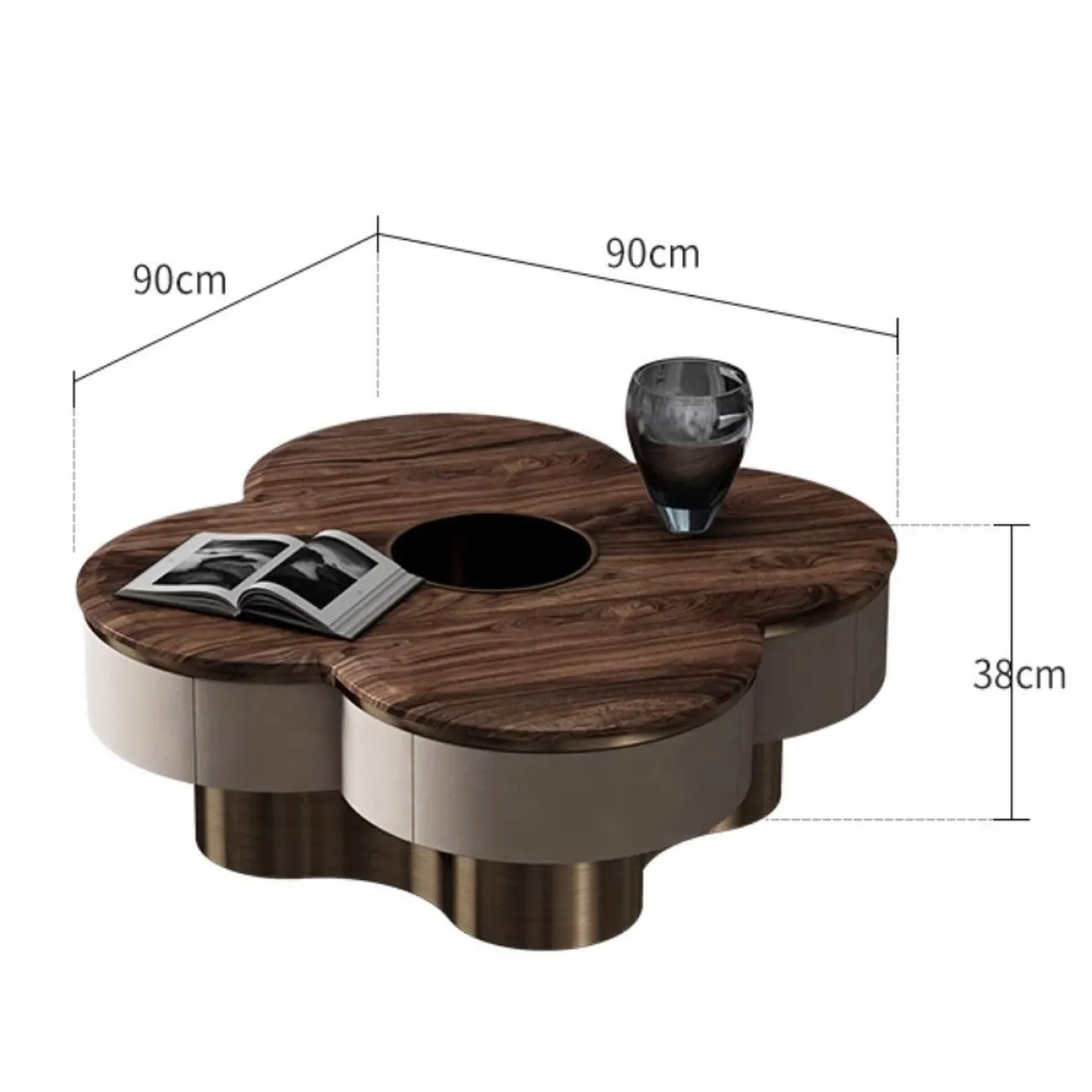 Роскошный журнальный столик из массива дерева LUXURY VISN 35897-29