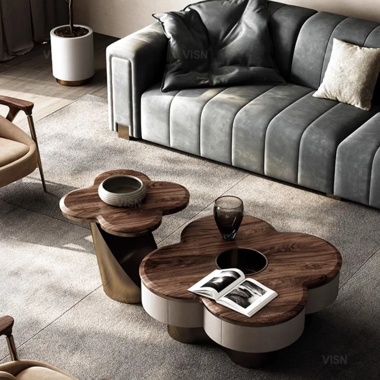 Роскошный журнальный столик из массива дерева LUXURY VISN 35897-29