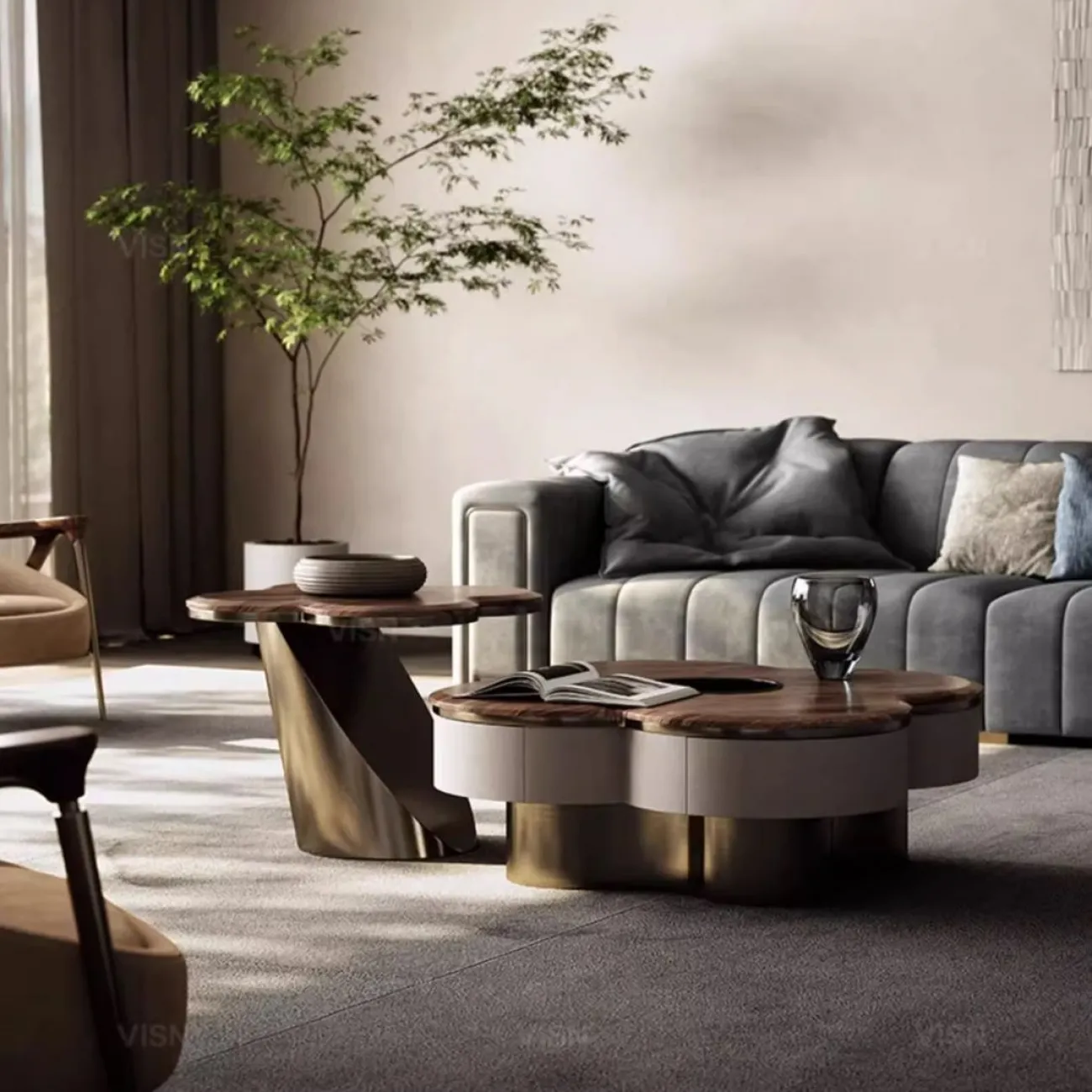 Роскошный журнальный столик из массива дерева LUXURY VISN 35897-29