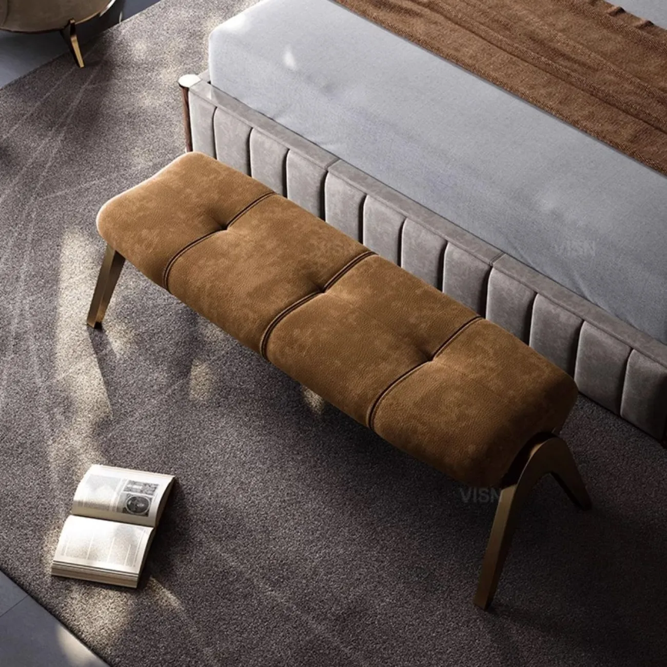 Роскошная кожаная прикроватная банкетка LUXURY VISN 35903-29