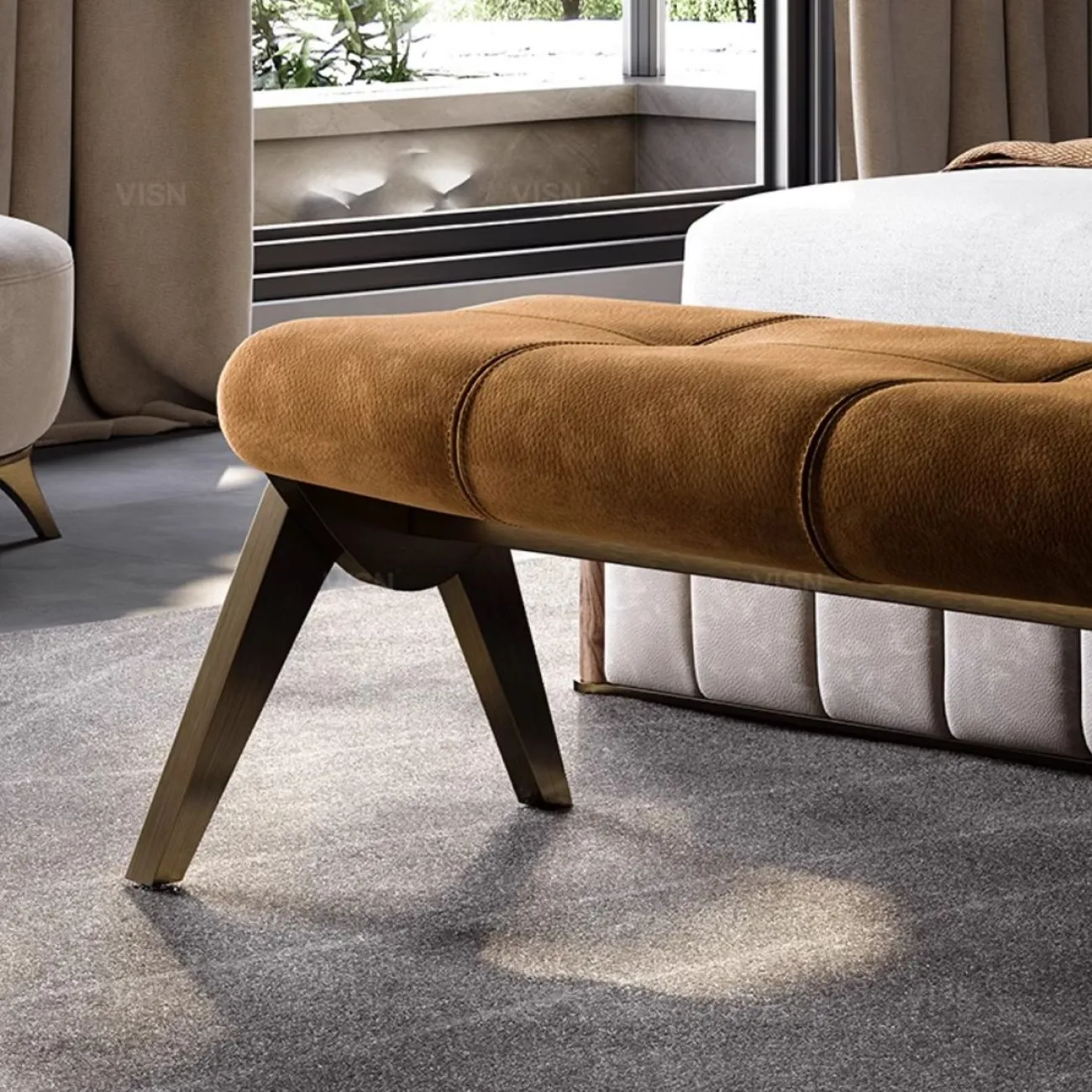 Роскошная кожаная прикроватная банкетка LUXURY VISN 35903-29