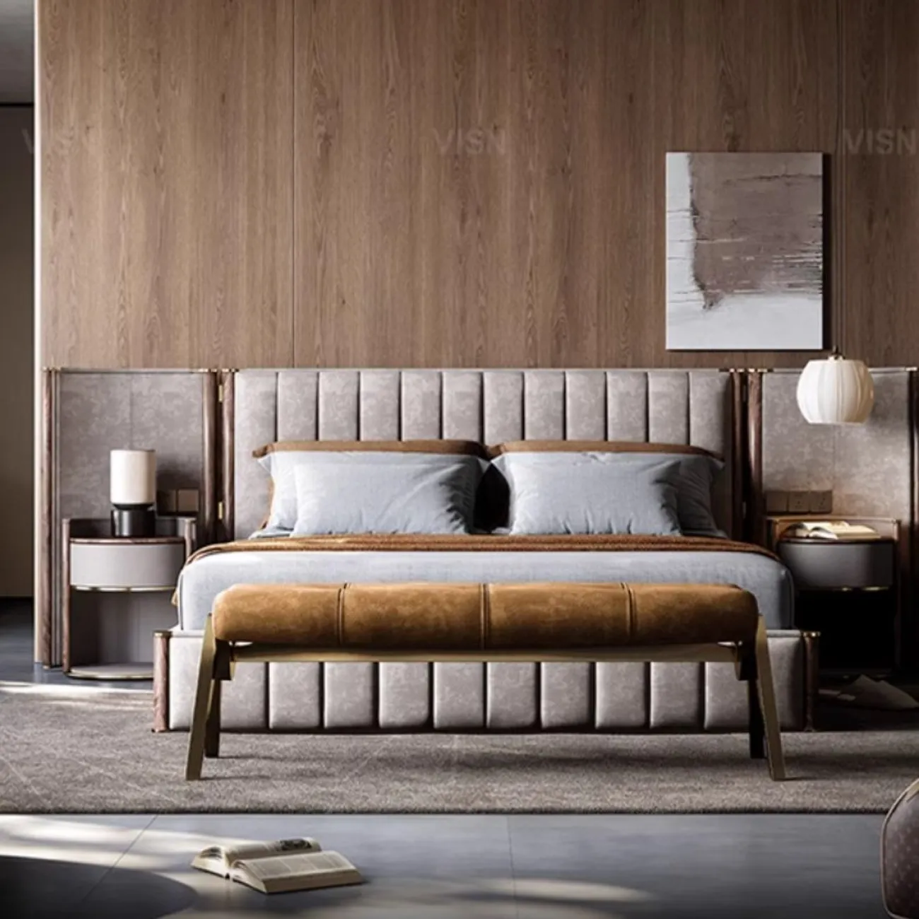 Роскошная кожаная прикроватная банкетка LUXURY VISN 35903-29