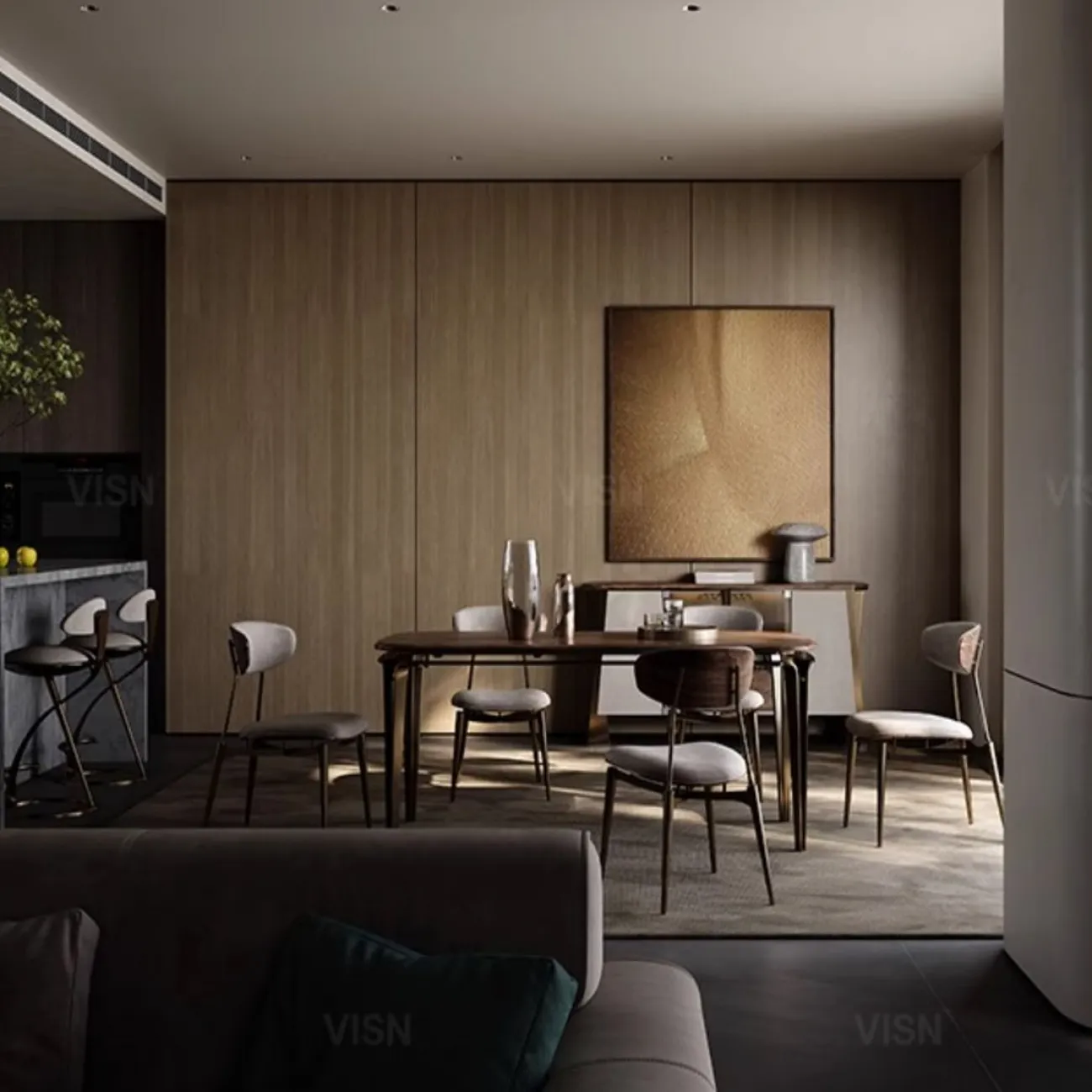 Многофункциональный стеклянный сервант из массива дерева LUXURY VISN 35904-29