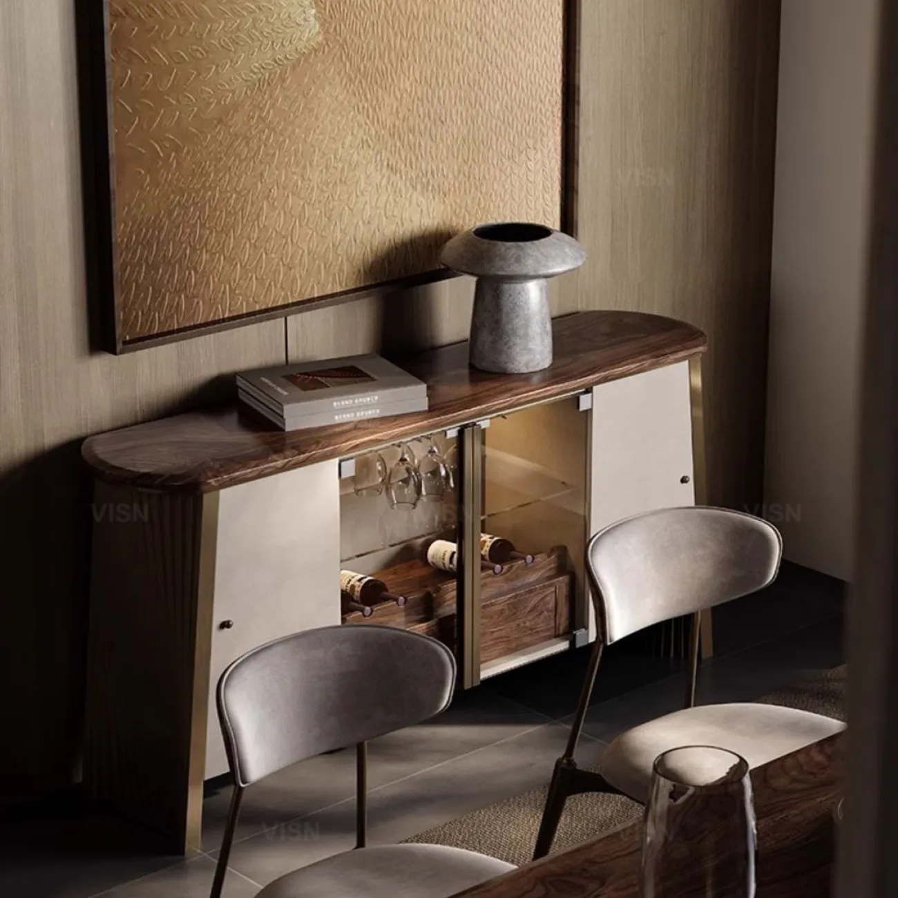 Многофункциональный стеклянный сервант из массива дерева LUXURY VISN 35904-29 Многофункциональный стеклянный сервант из массива дерева LUXURY VISN 35904-29