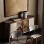 Многофункциональный стеклянный сервант из массива дерева LUXURY VISN 35904-29