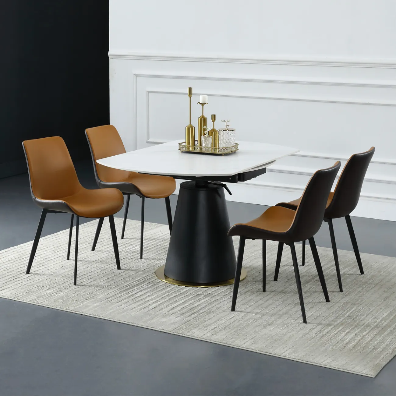 Роскошный обеденный стол-трансформер в Скандинавском стиле LaLume AR21252-23 Роскошный обеденный стол-трансформер в Скандинавском стиле LaLume AR21252-23