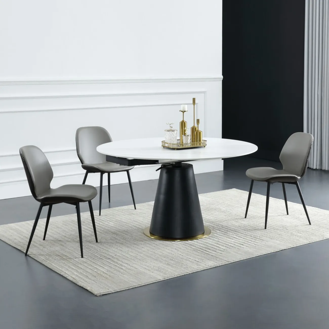 Роскошный обеденный стол-трансформер в Скандинавском стиле LaLume AR21252-23 Роскошный обеденный стол-трансформер в Скандинавском стиле LaLume AR21252-23