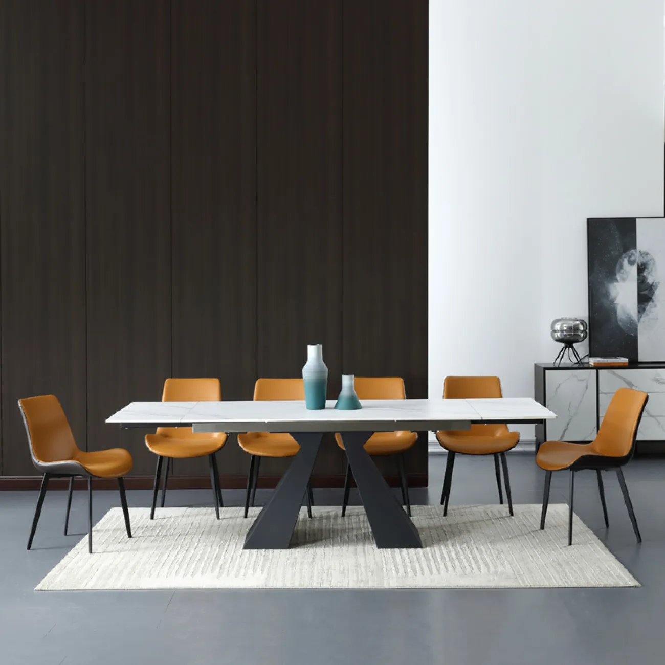 Минималистичный обеденный стол-трансформер в Современном стиле LaLume AR21253-23 Минималистичный обеденный стол-трансформер в Современном стиле LaLume AR21253-23