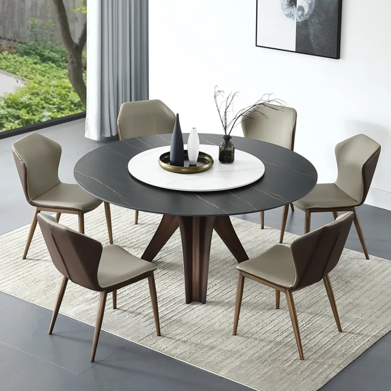 Роскошный круглый обеденный стол в Современном стиле LaLume AR21254-23