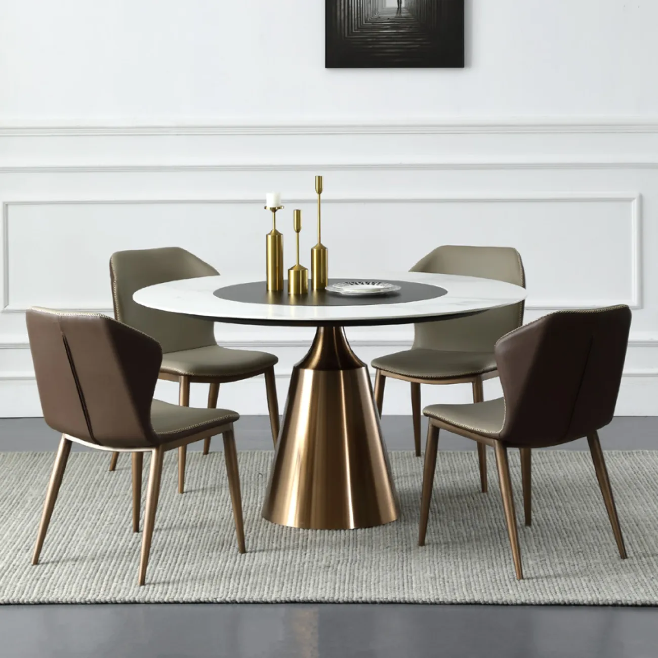 Креативный круглый обеденный стол в Скандинавском стиле LaLume AR21255-23 Креативный круглый обеденный стол в Скандинавском стиле LaLume AR21255-23