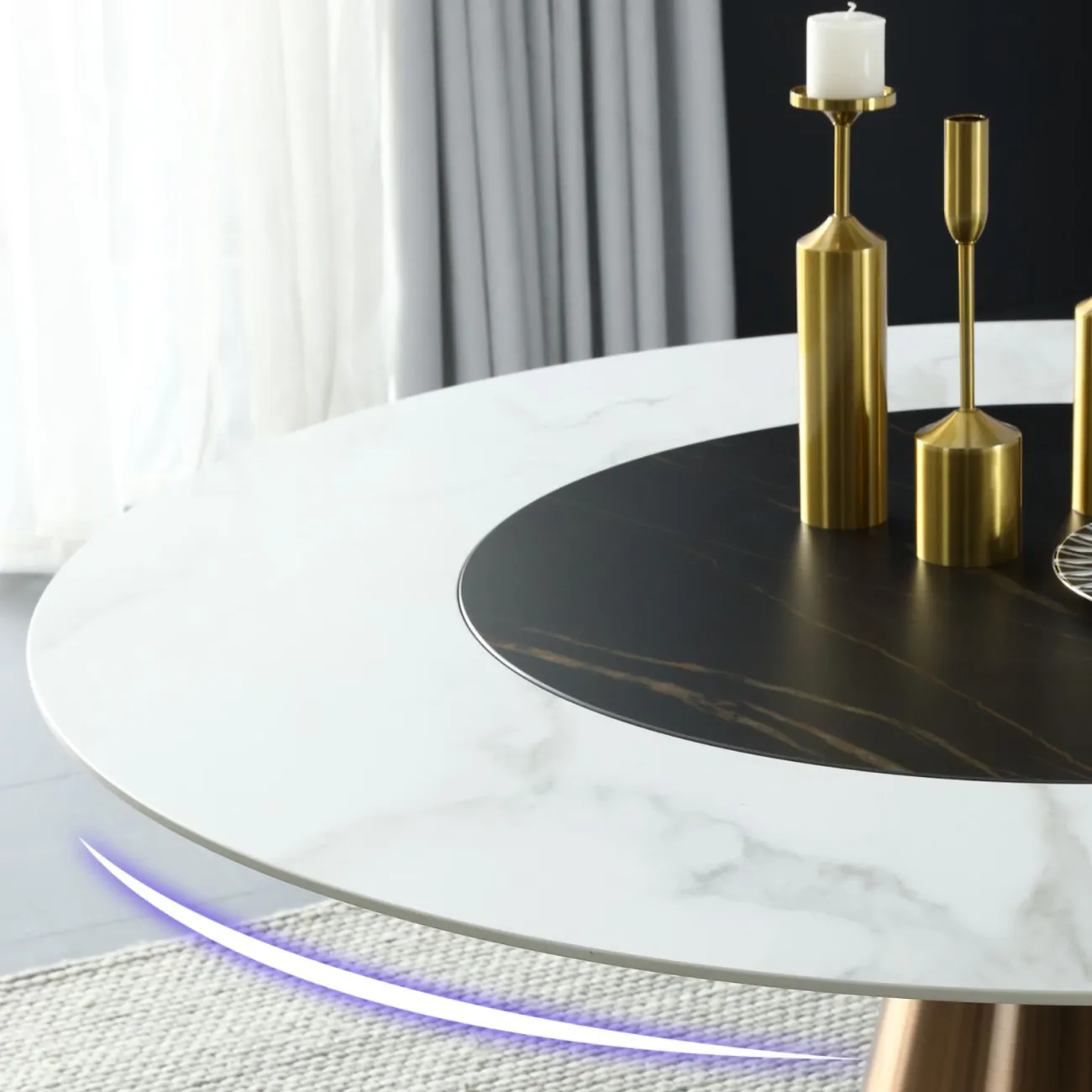 Креативный круглый обеденный стол в Скандинавском стиле LaLume AR21255-23 Креативный круглый обеденный стол в Скандинавском стиле LaLume AR21255-23