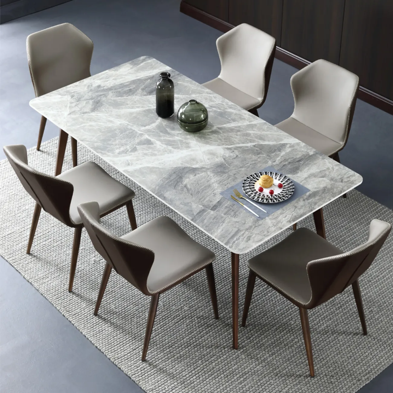 Роскошный каменный обеденный стол в Скандинавском стиле LaLume AR21271-23