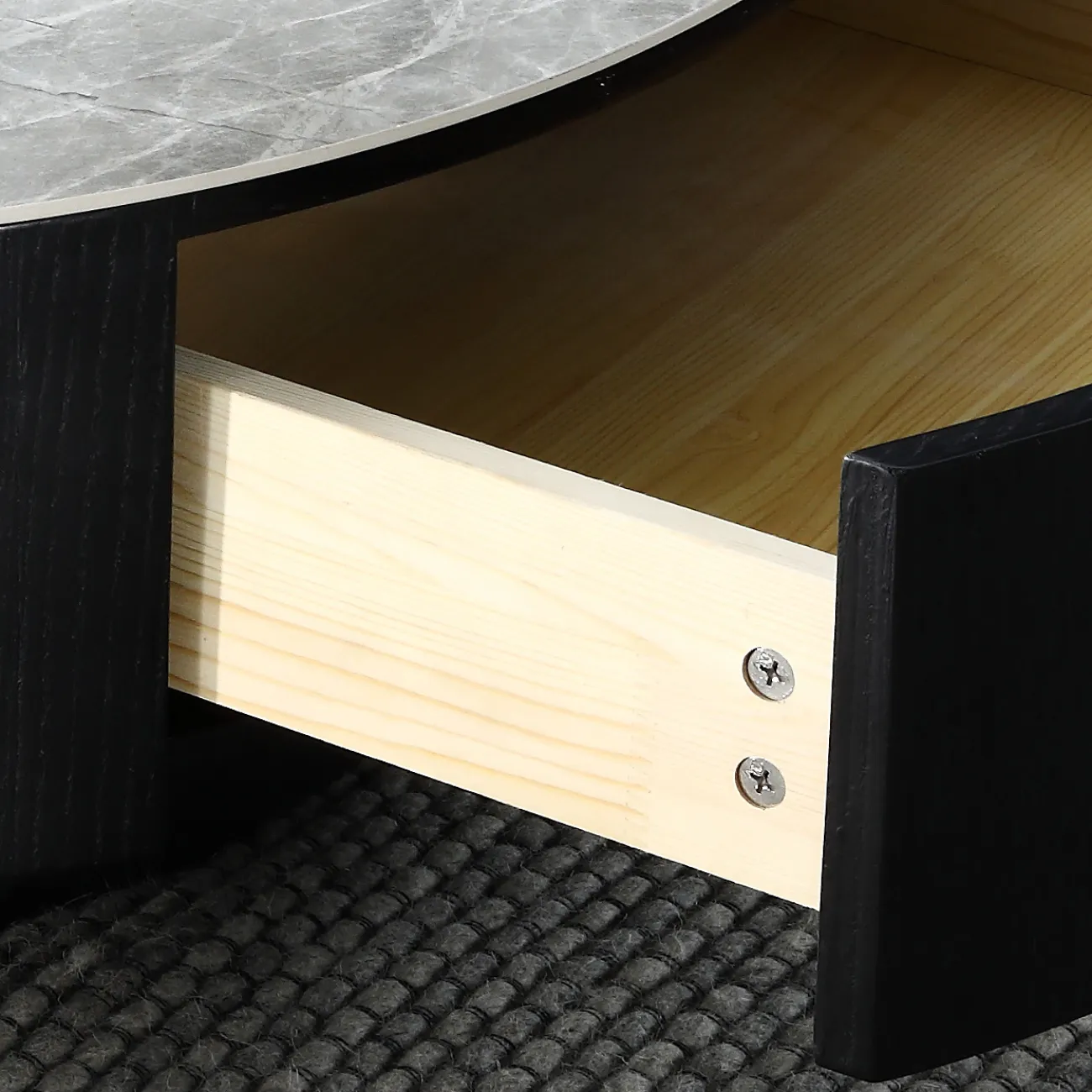 Роскошный круглый журнальный стол с ящиком в Минималистичном стиле LaLume AR21272-23