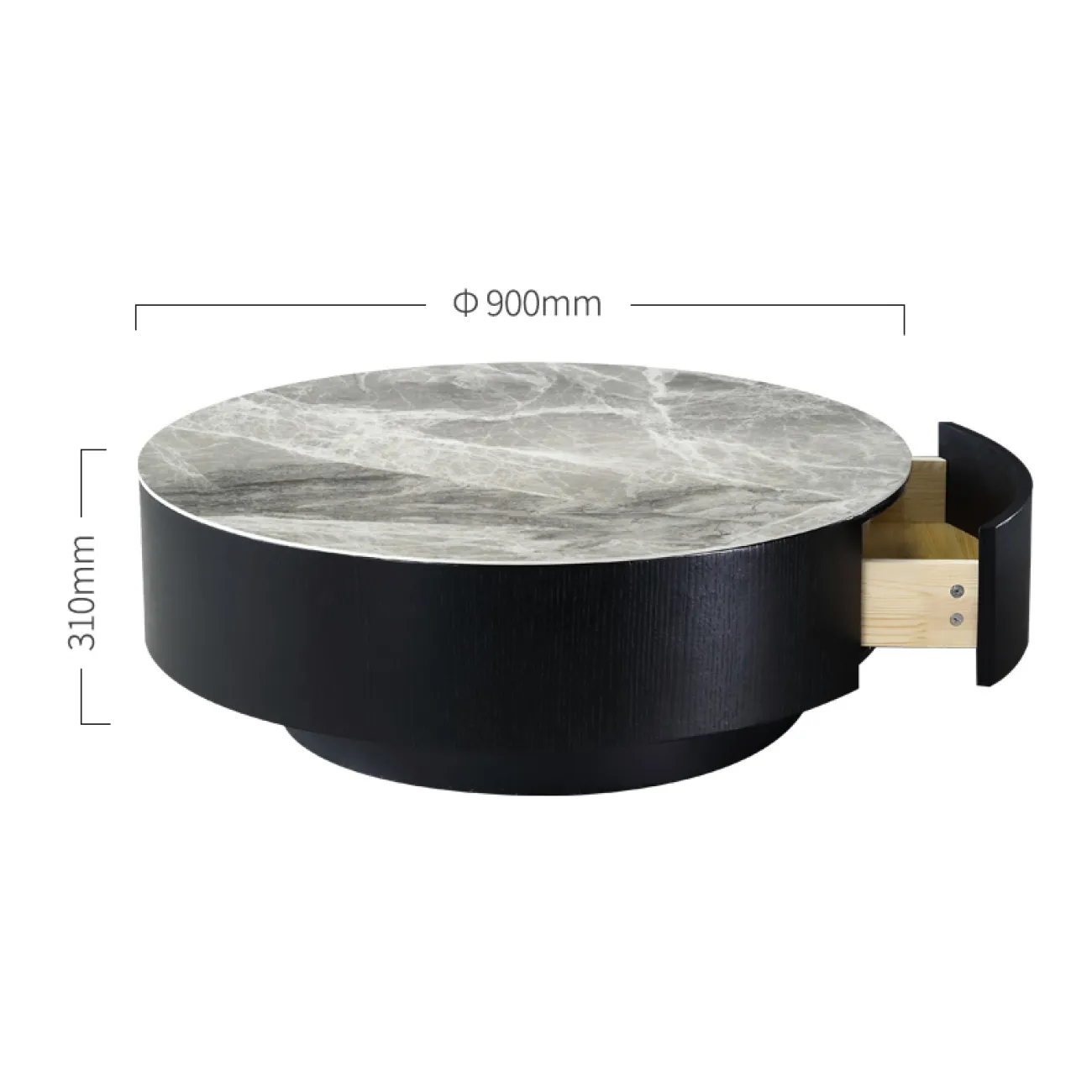 Роскошный круглый журнальный стол с ящиком в Минималистичном стиле LaLume AR21272-23