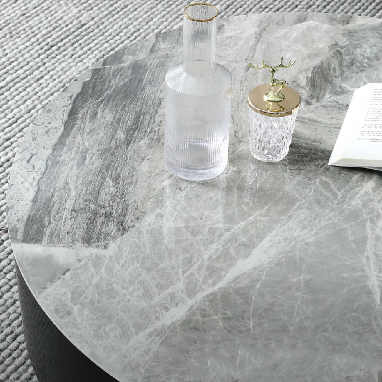 Роскошный круглый журнальный стол с ящиком в Минималистичном стиле LaLume AR21272-23