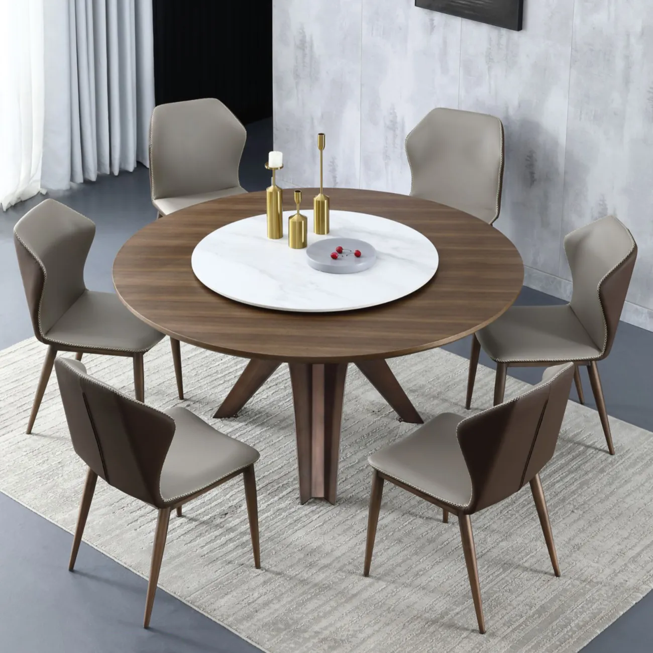 Роскошный круглый обеденный стол в Современном стиле LaLume AR21274-23