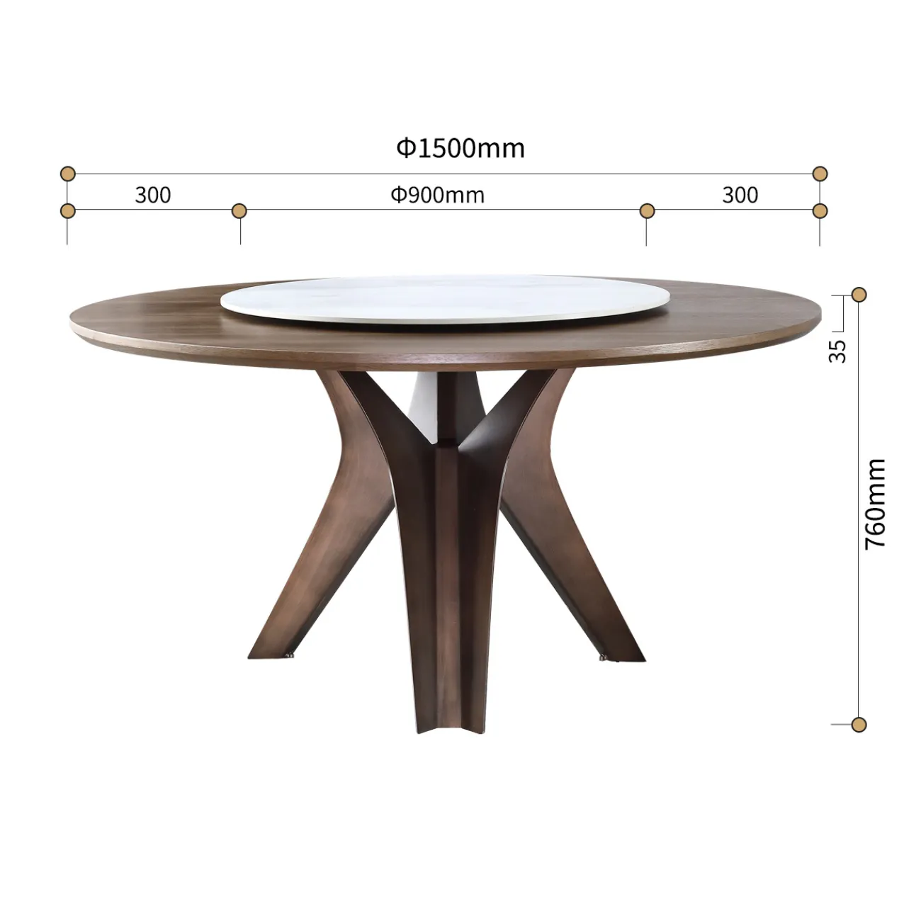 Роскошный круглый обеденный стол в Современном стиле LaLume AR21274-23