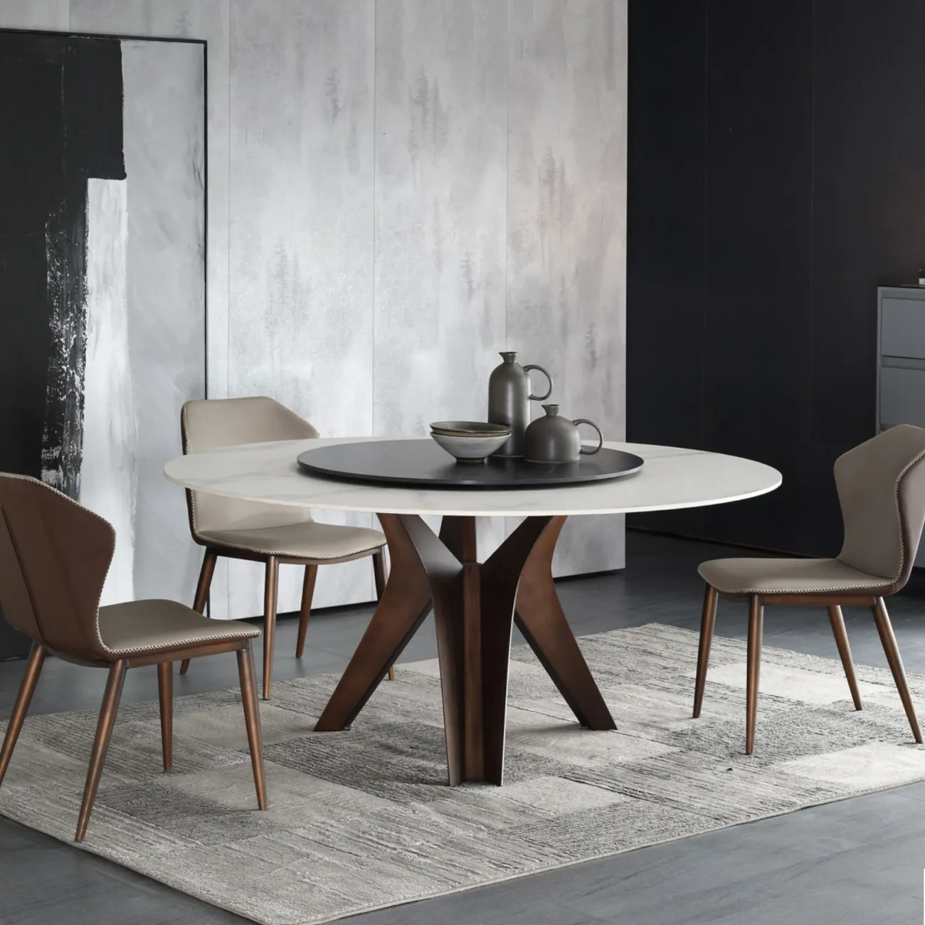 Роскошный круглый обеденный стол в Современном стиле LaLume AR21274-23